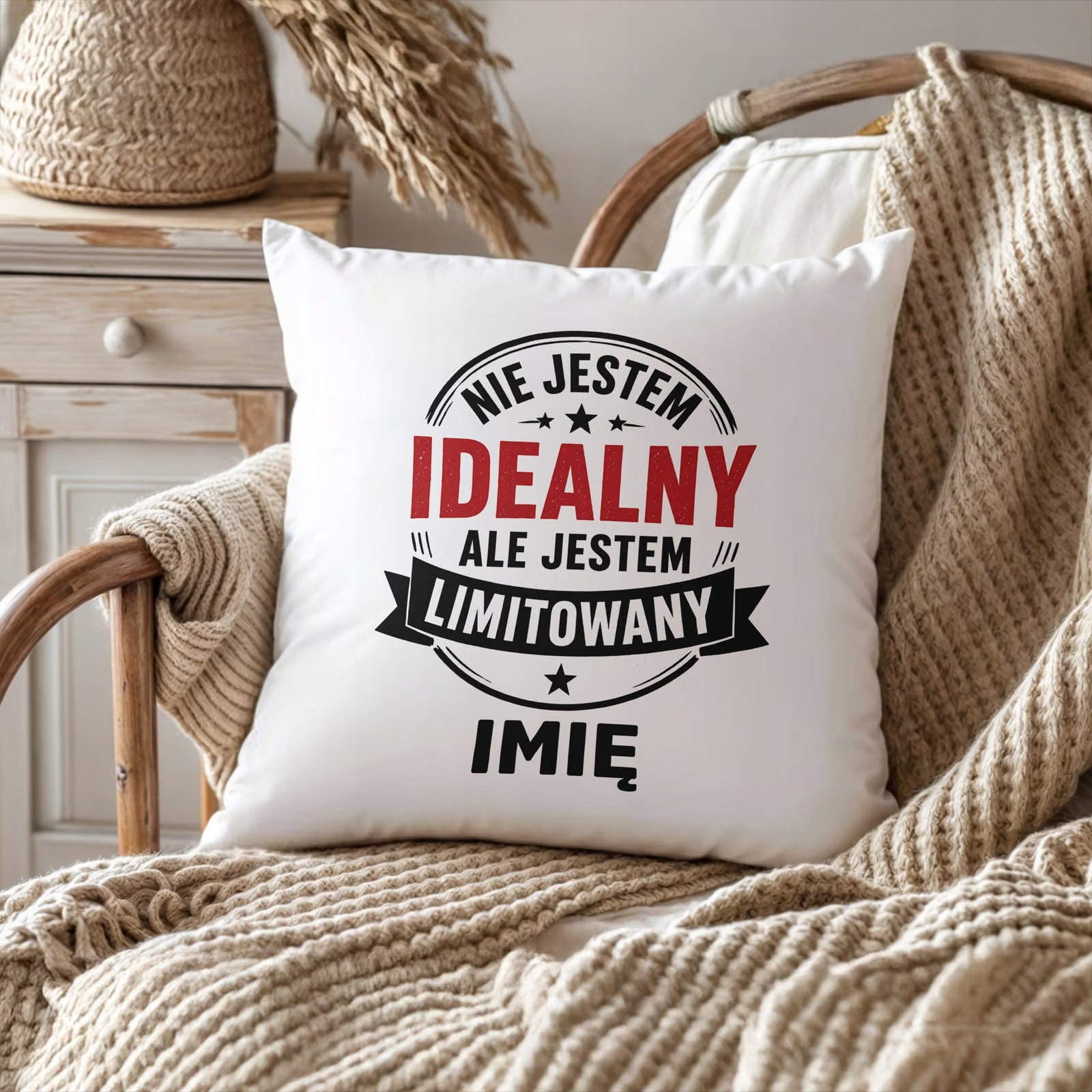 Poduszka Jasiek Personalizowana z nadrukiem Dzień Chłopaka 38x38cm Prezent
