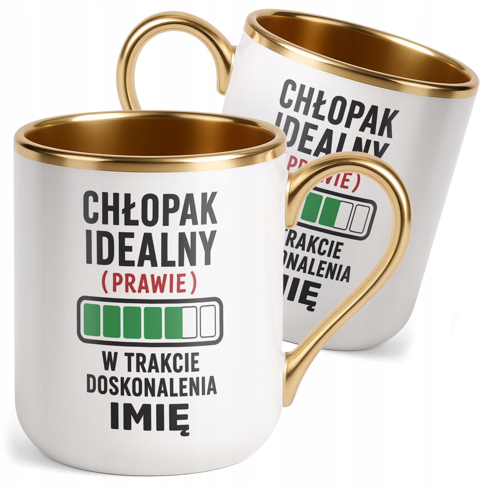 Kubek personalizowany z nadrukiem Premium Złoty Dzień Chłopaka