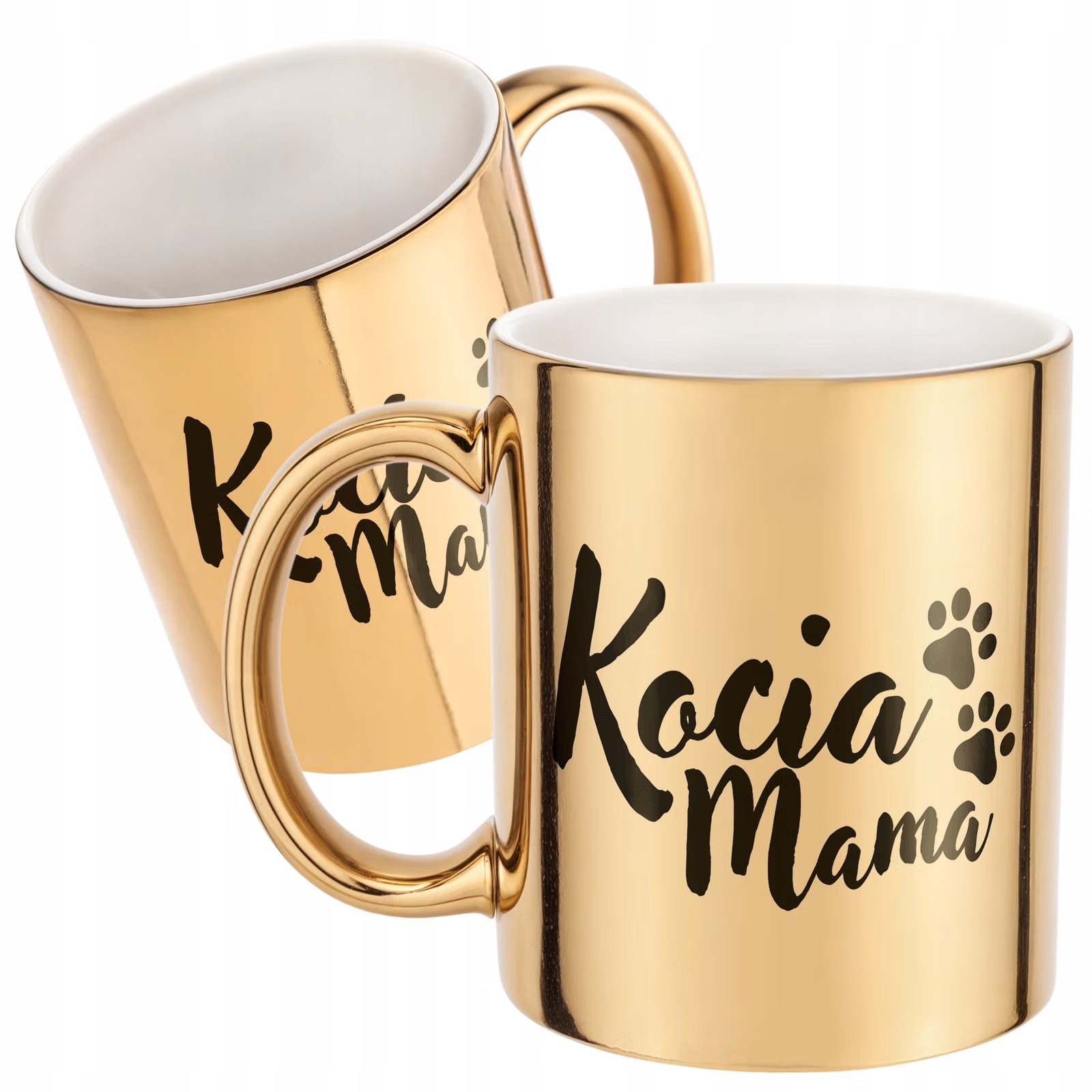Złoty kubek ceramiczny Kocia Mama Dla Kociary Prezent Upominek
