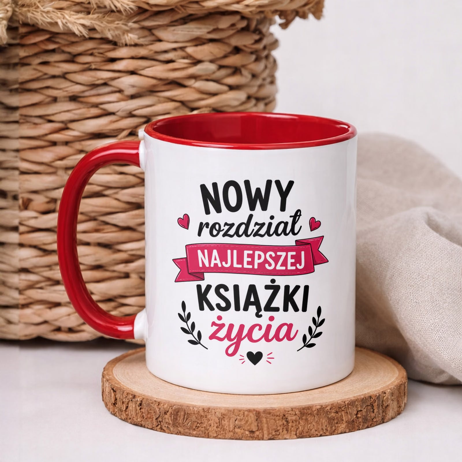 Kubek Czerwony z nadrukiem Emerytura Dla Emerytki Upominek Prezent