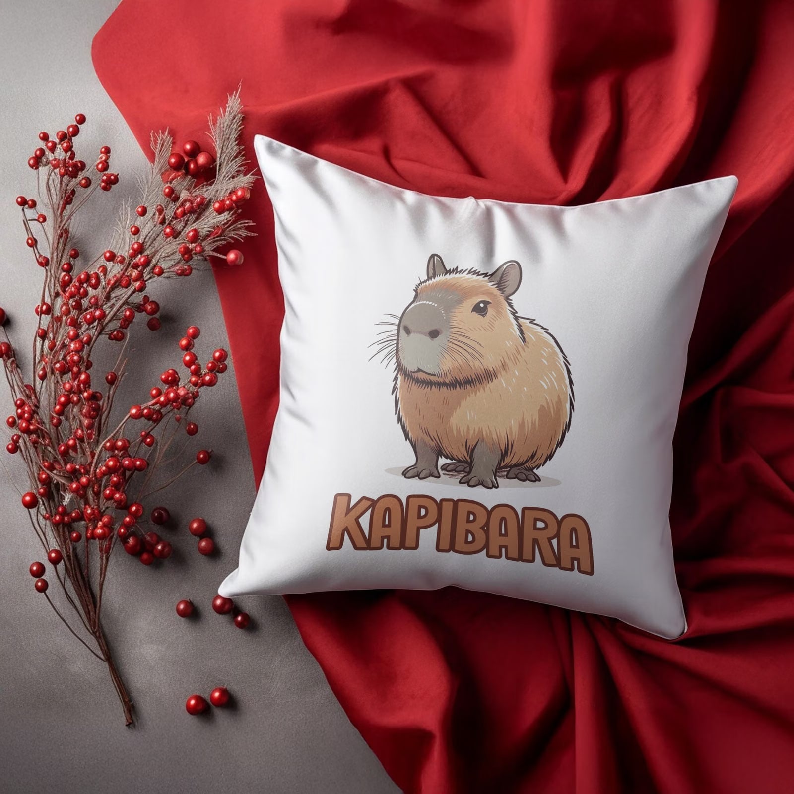 Zestaw Kubek + Poduszka Kapibara Capybara Zwierzak Słodki Dla Dzieci