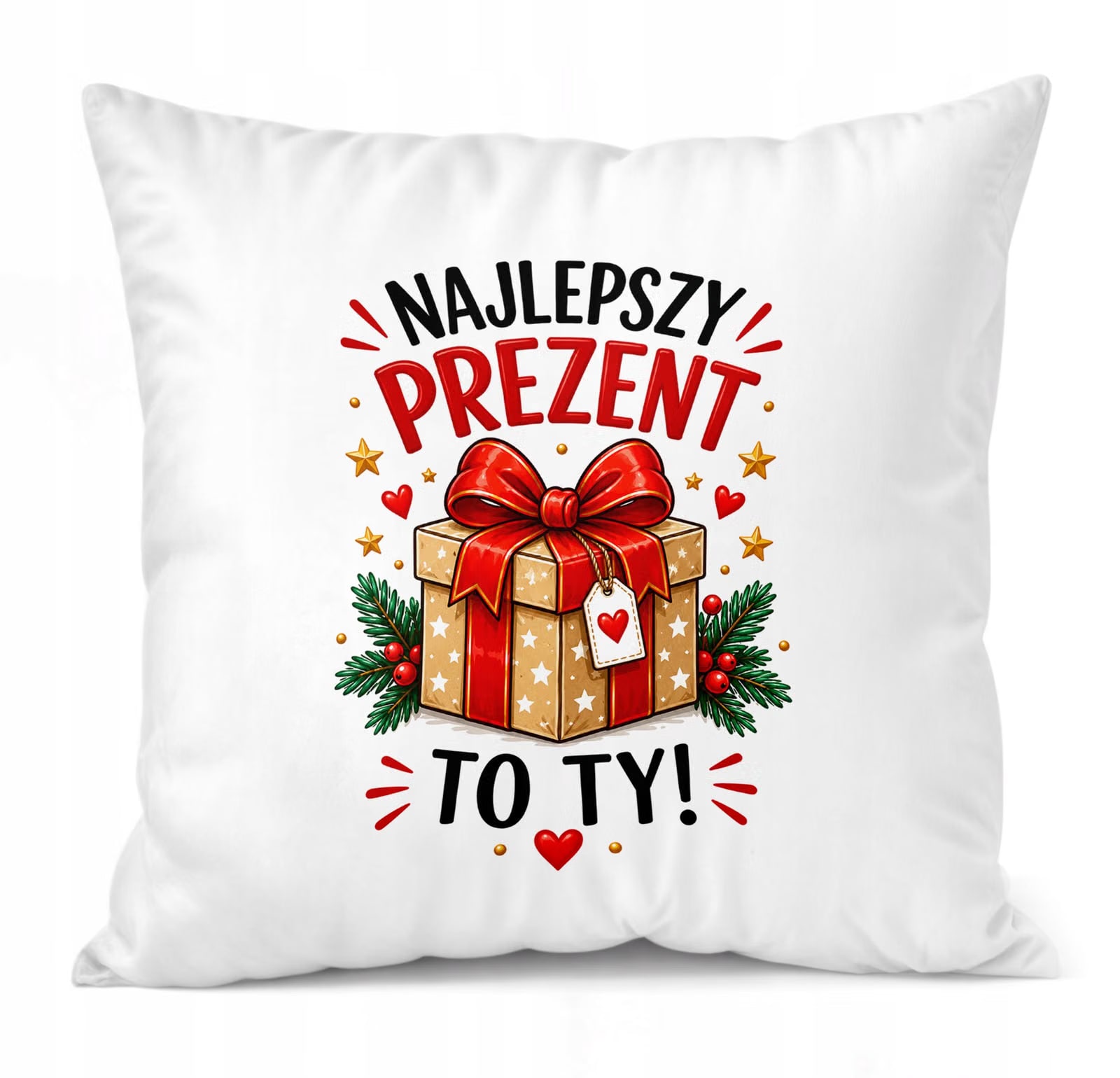Poduszka Jasiek 38x38 cm z nadrukiem Boże Narodzenie Święta Prezent