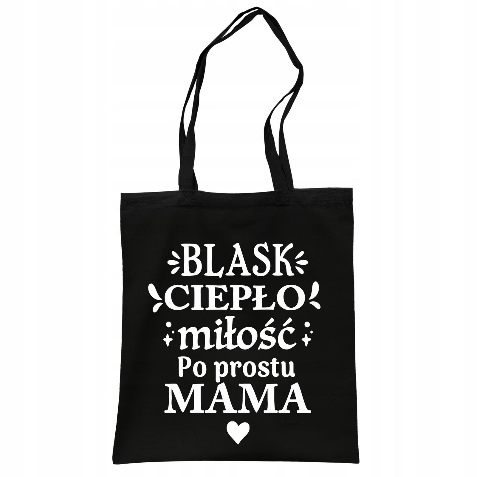 Torba bawełniana czarna na zakupy Dzień Matki Dla Mamy Prezent