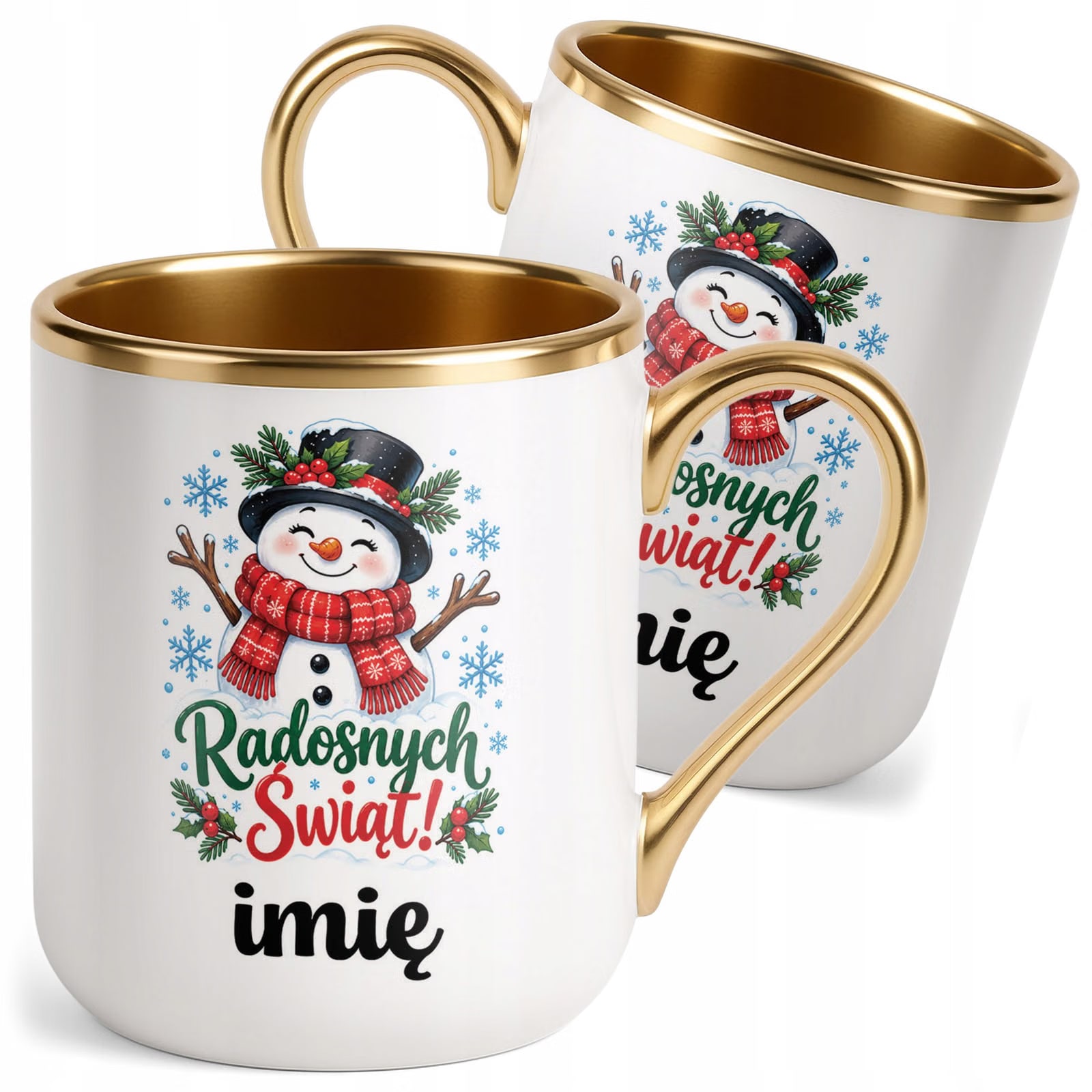 Kubek Personalizowany Premium Złoty Boże Narodzenie Święta Prezent