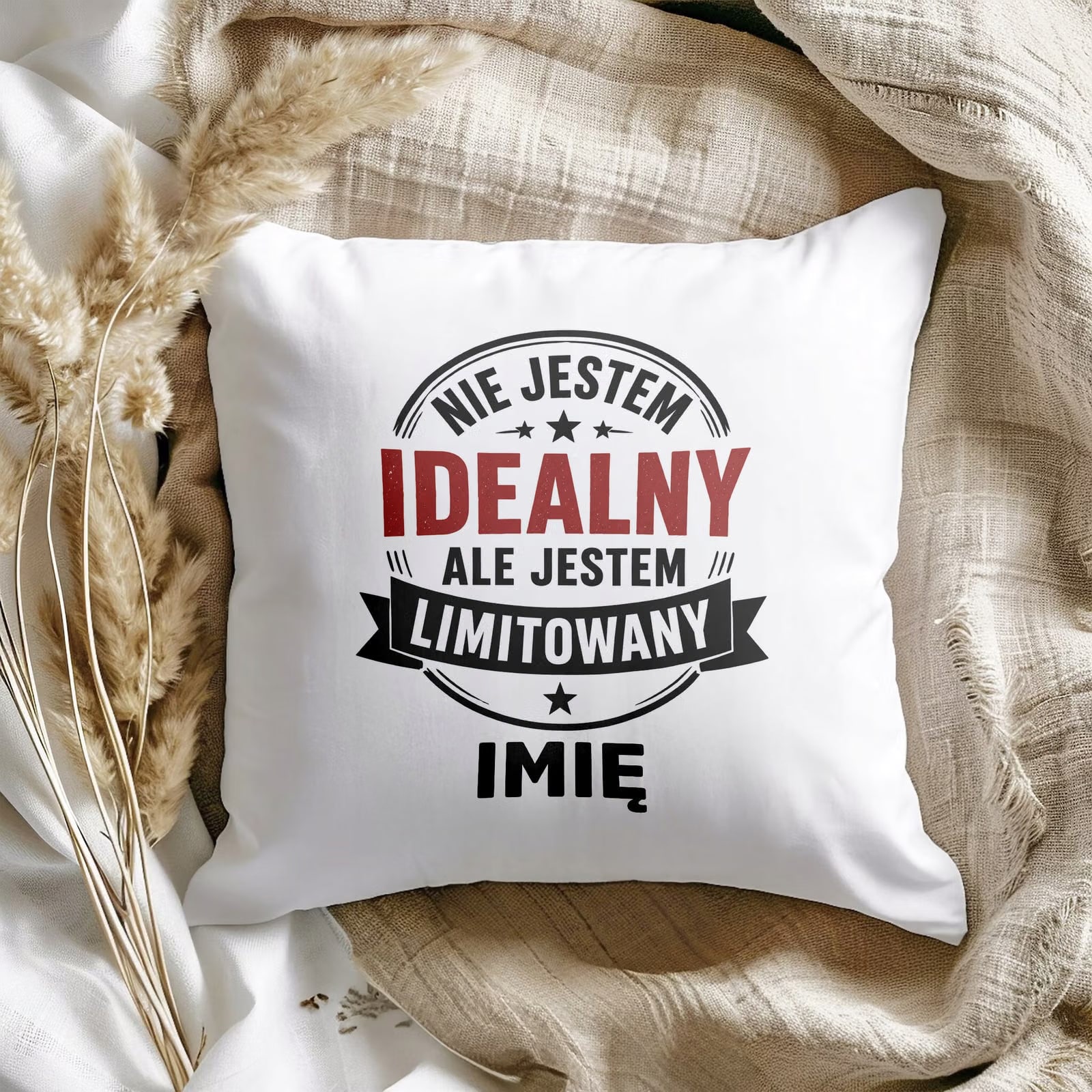 Poduszka Jasiek Personalizowana z nadrukiem Dzień Chłopaka 38x38cm Prezent