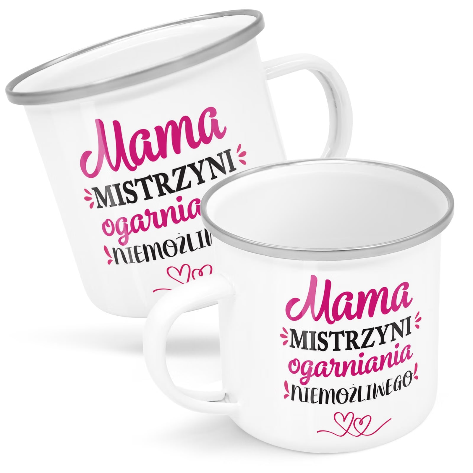 Emaliowany Kubek Garnuszek Dzień Matki Dla Mamy Prezent Mama Mistrzyni
