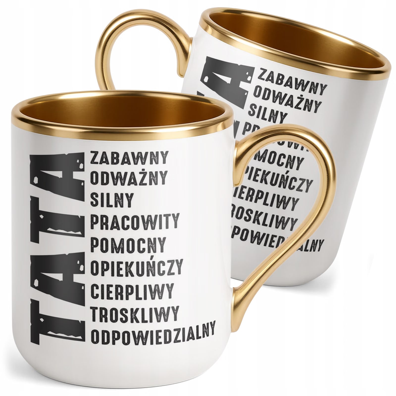 Kubek Premium Złoty Dzień Ojca Dla Taty TATA Prezent Upominek