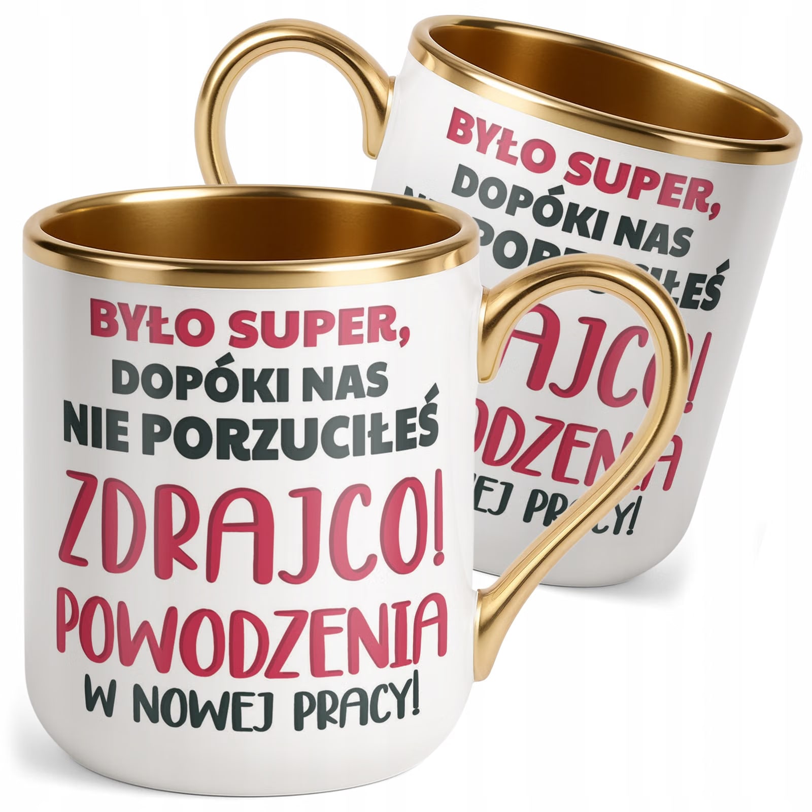 Kubek Premium Złoty Pożeganie Odejście z Pracy Dla Kolegi Prezent