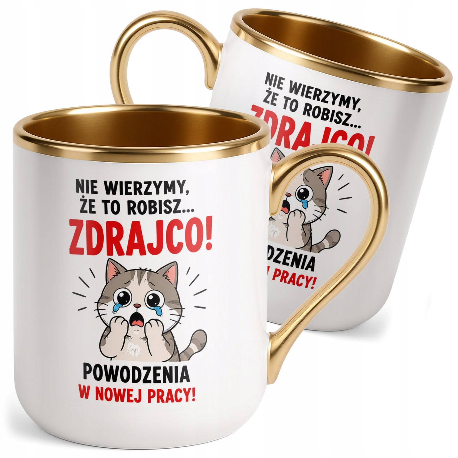 Kubek z nadrukiem Premium Złoty Pożegnanie Odejście z Pracy