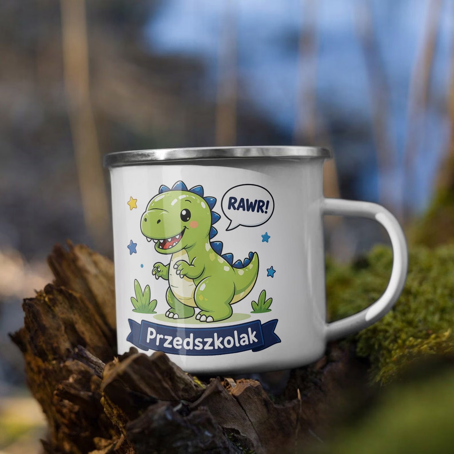 Zestaw Plecak Worek Kubek Emaliowany Z Nadrukiem Przedszkolak Szkoła