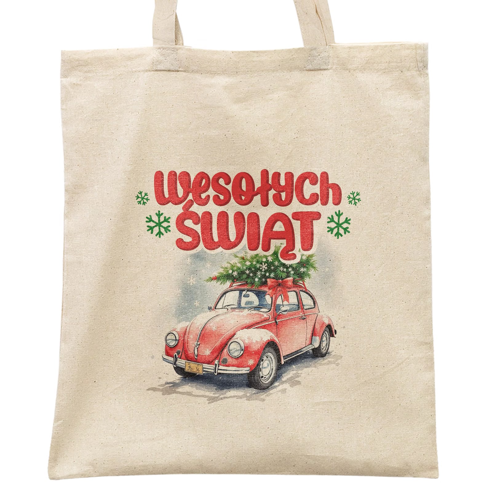 Torba shopper bawełniana święta boże narodzenie z nadrukiem prezent