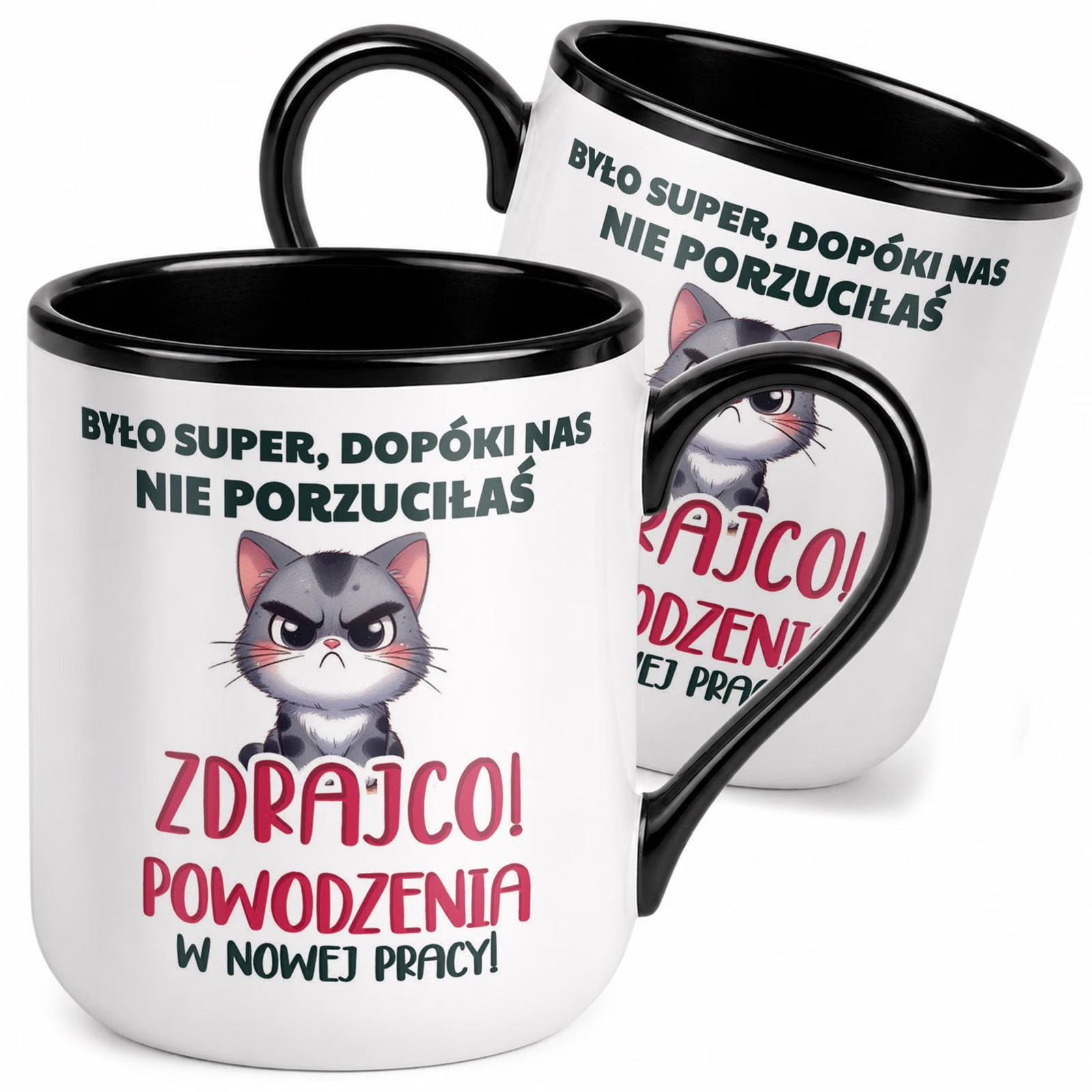Kubek z nadrukiem Premium Czarny Pożegnanie Odejście z Pracy Prezent