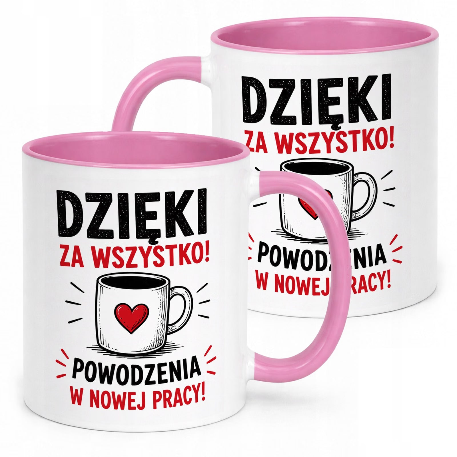 Kubek Różowy z nadrukiem Pożegnanie Odejście z Pracy Upominek Prezent