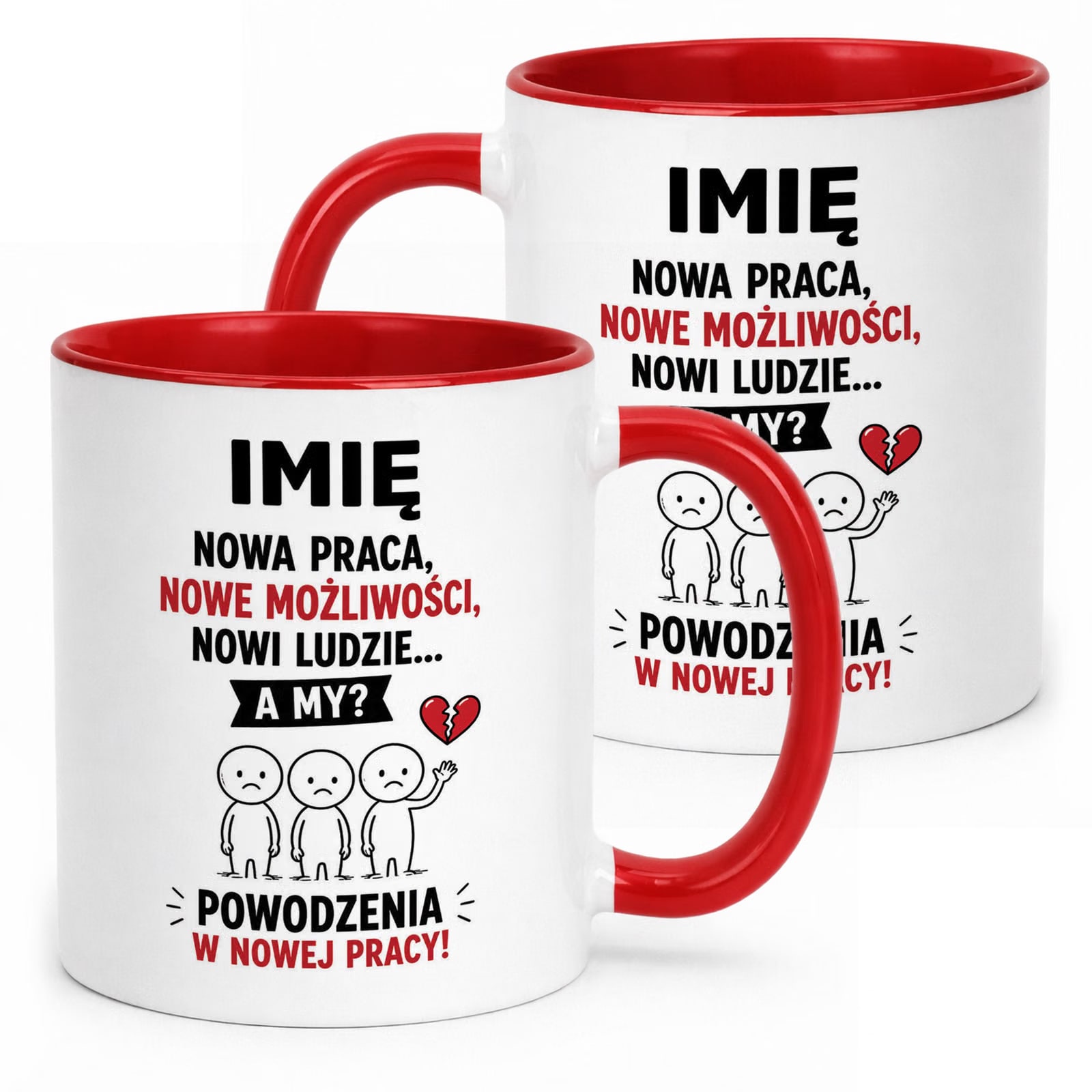 Kubek Czerwony Personalizowany z Nadrukiem Pożegnanie Odejście z Pracy