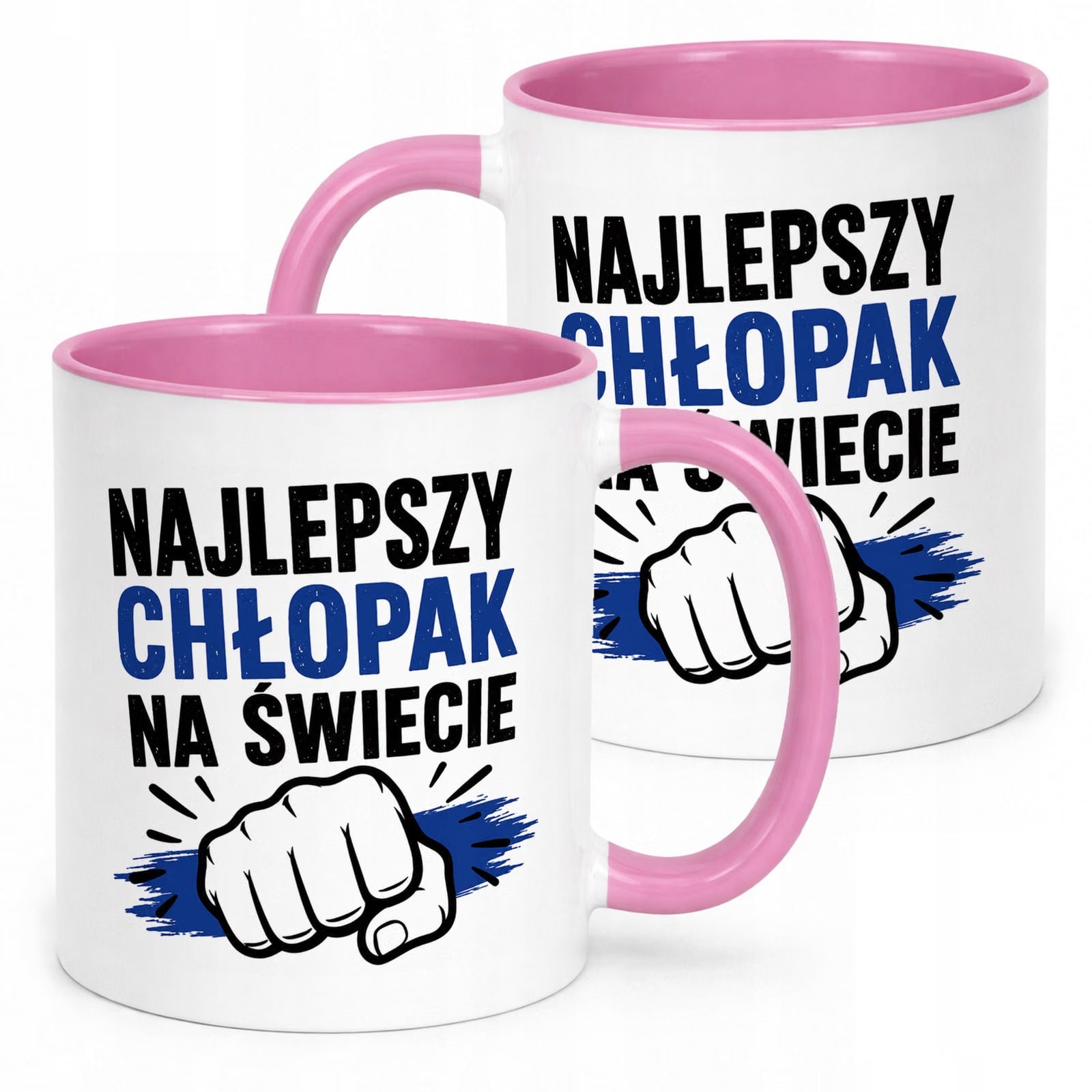 Różowy Kubek z nadrukiem Dzień Chłopaka Mężczyzny Upominek Prezent