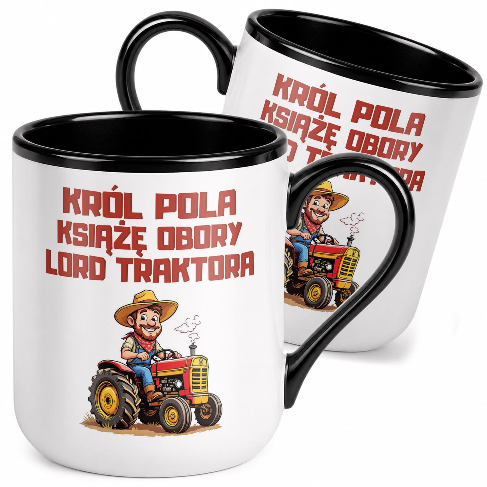Kubek z nadrukiem Premium Czarny Dla Rolnika Gospodarza Upominek Prezent