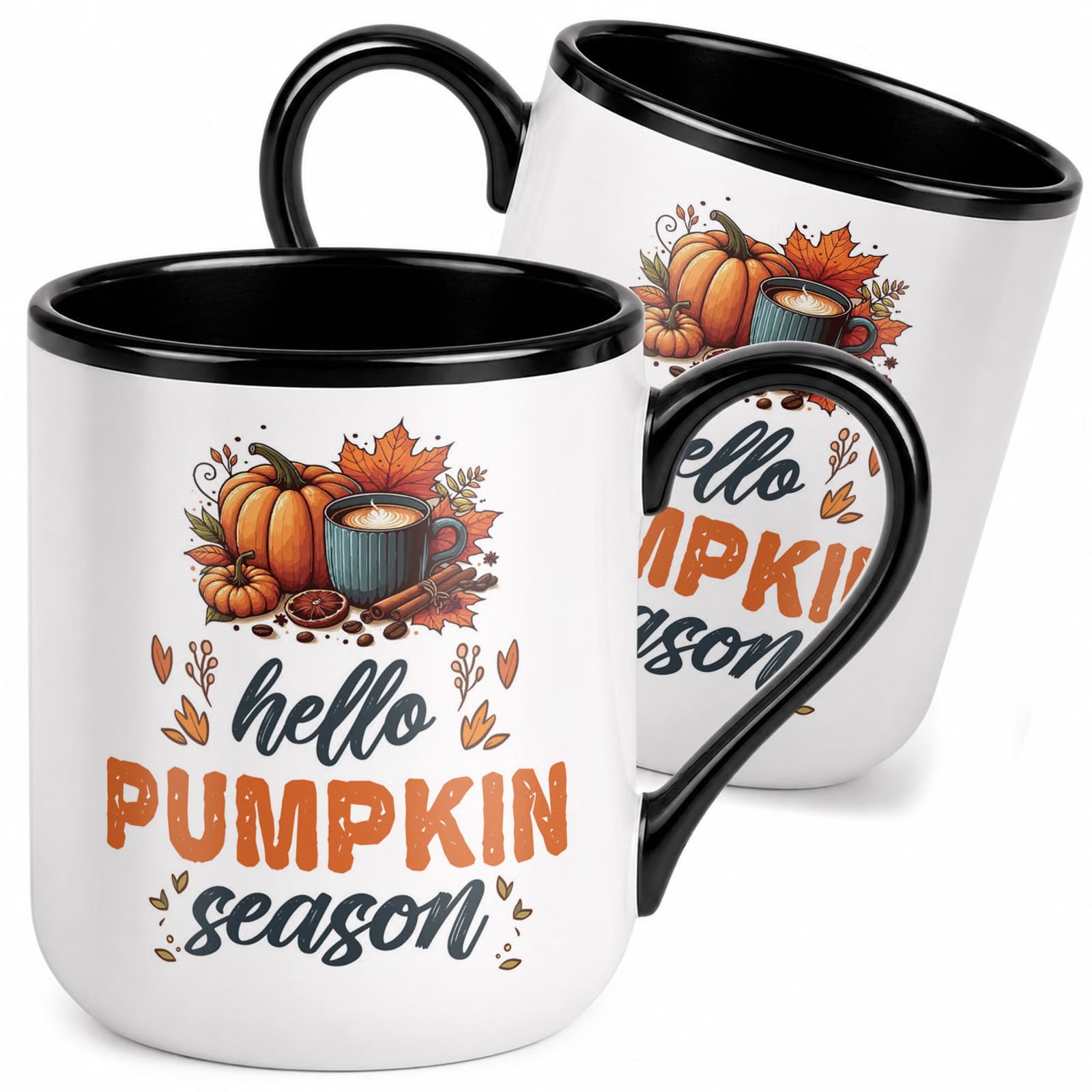 Kubek z nadrukiem Premium Czarny Jesień Halloween Upominek Prezent