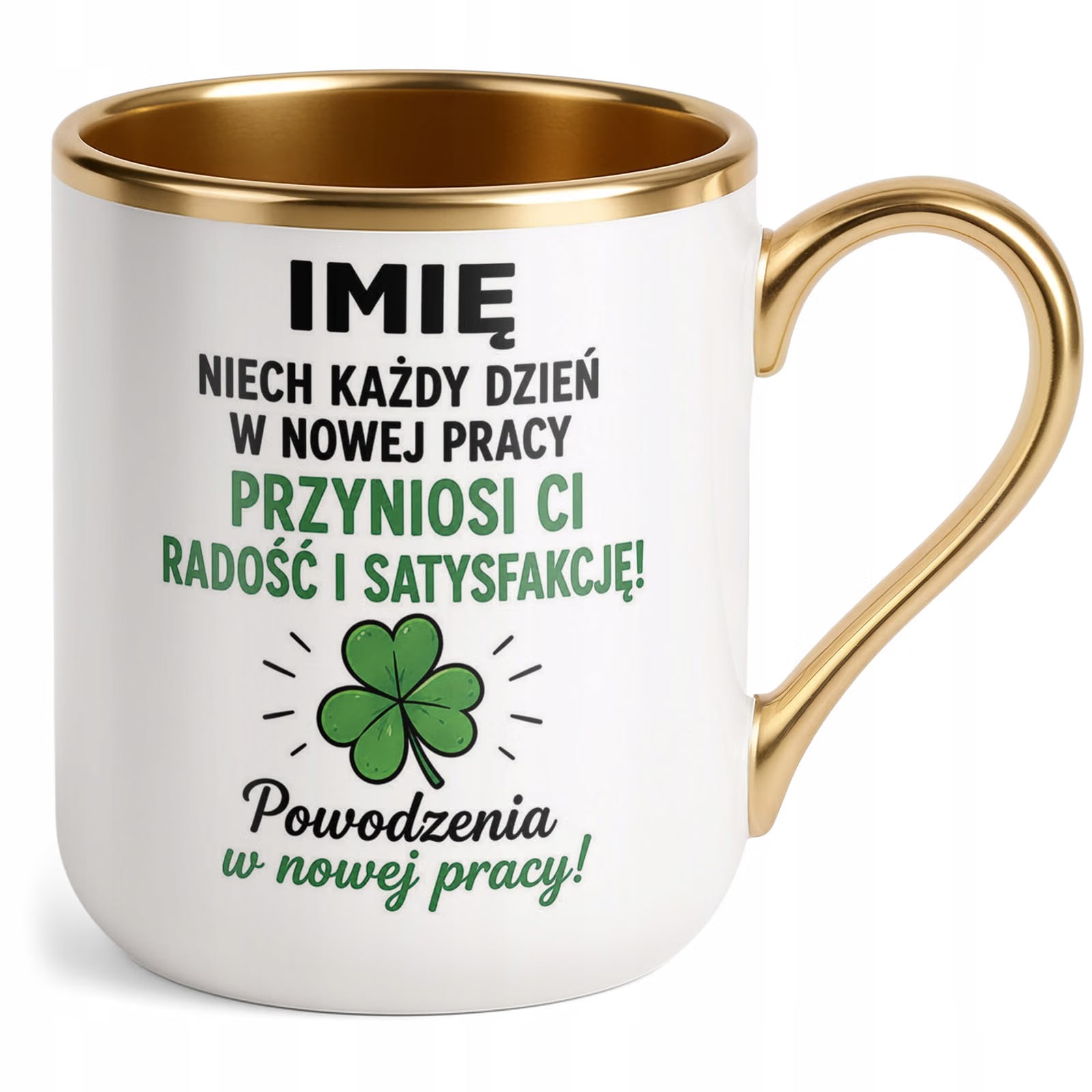 Kubek Personalizowany z nadrukiem Premium Złoty Odejście z Pracy