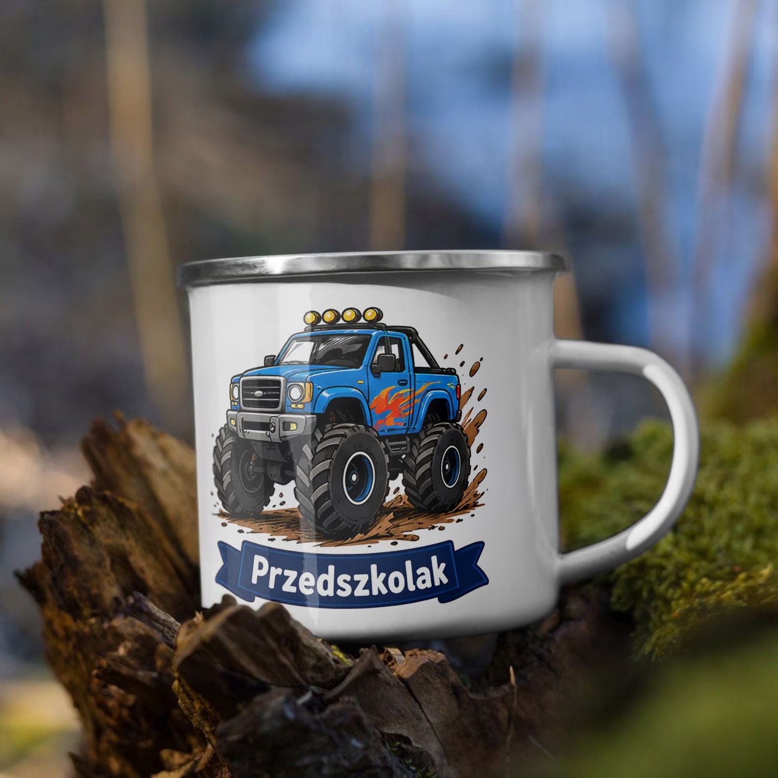 Zestaw Kubek Emaliowany Poduszka Z Nadrukiem Przedszkolak Szkoła Prezent
