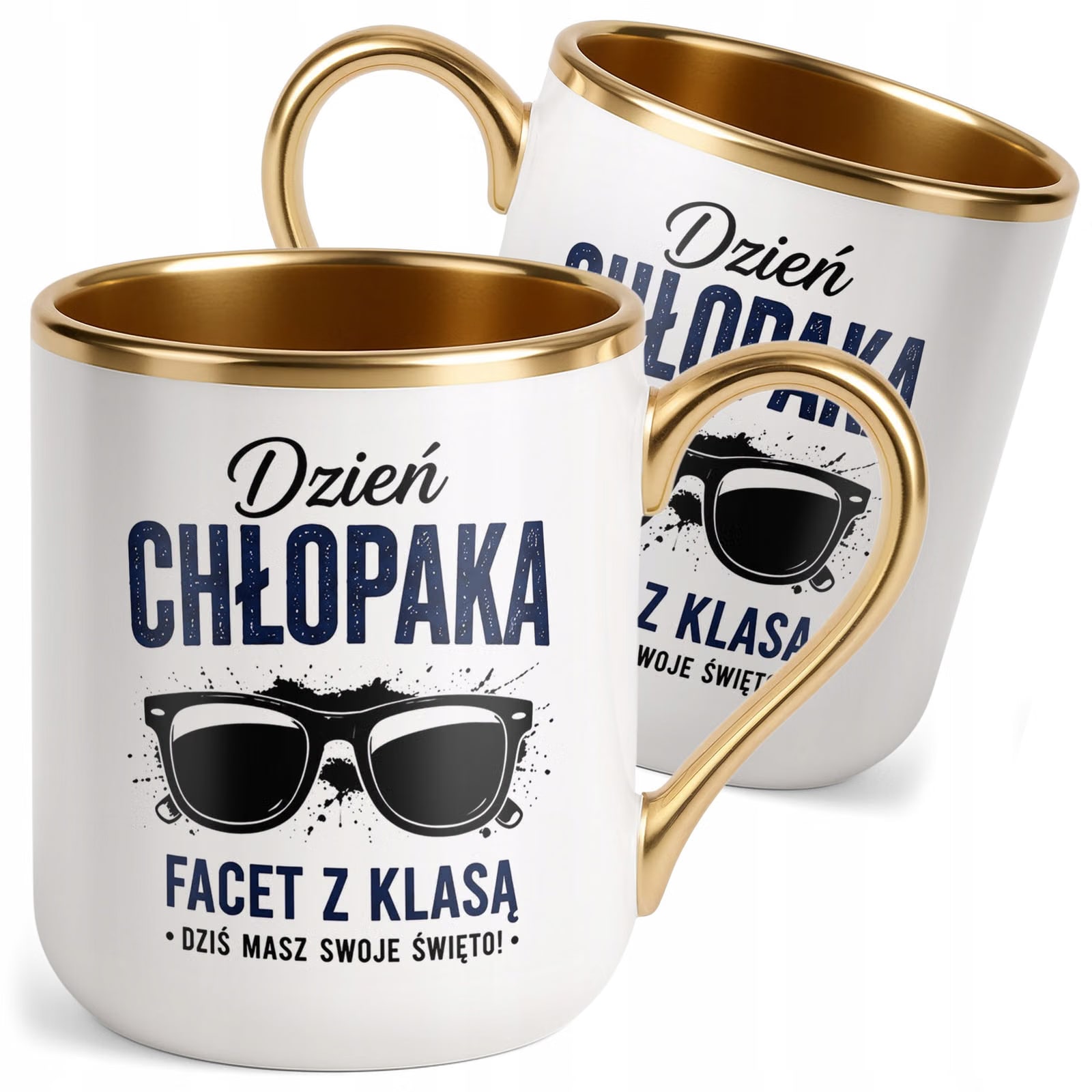 Kubek z nadrukiem Premium Złoty Dzień Chłopaka Mężczyzny Prezent
