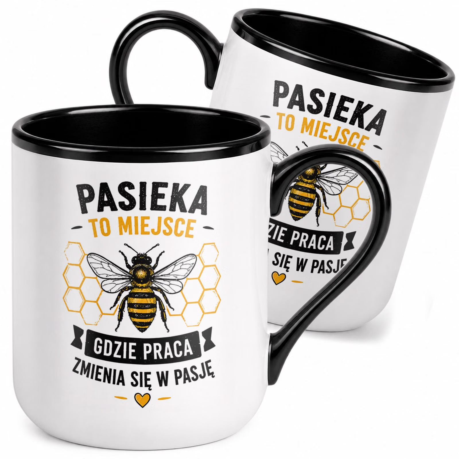 Kubek z nadrukiem Premium Czarny Dla Pszczelarza Szef Pasieki Prezent