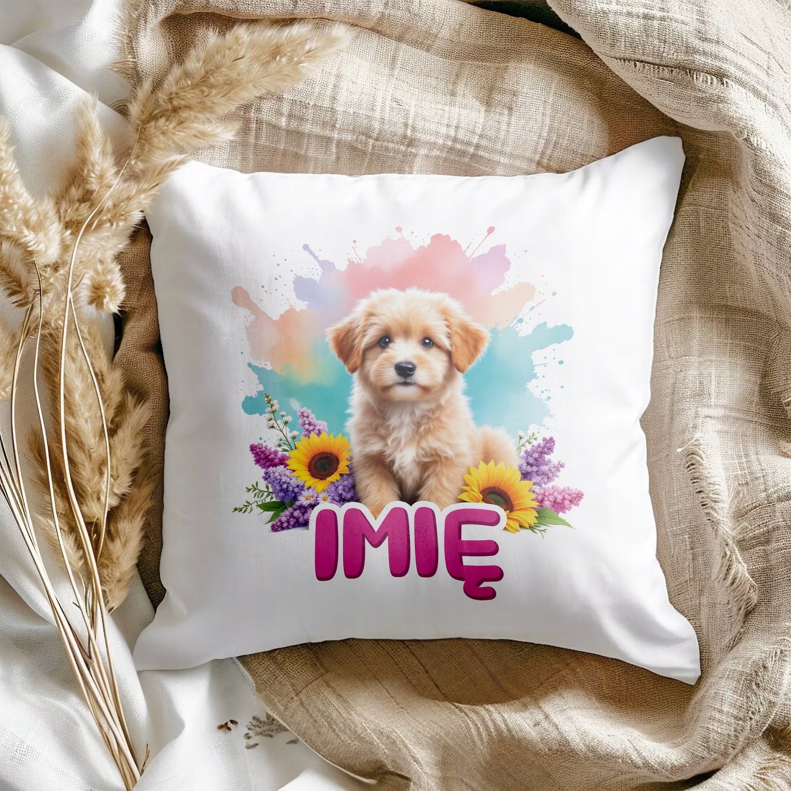 Poduszka 38x38cm Personalizowana Pies Piesek Zwierzak Słodki Dla Dzieci