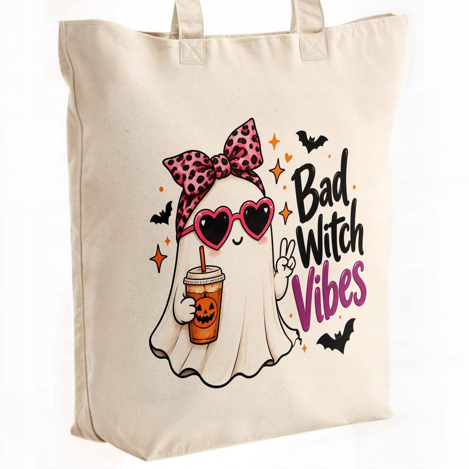 Torba shopper bawełniana premium halloween na zakupy z nadrukiem