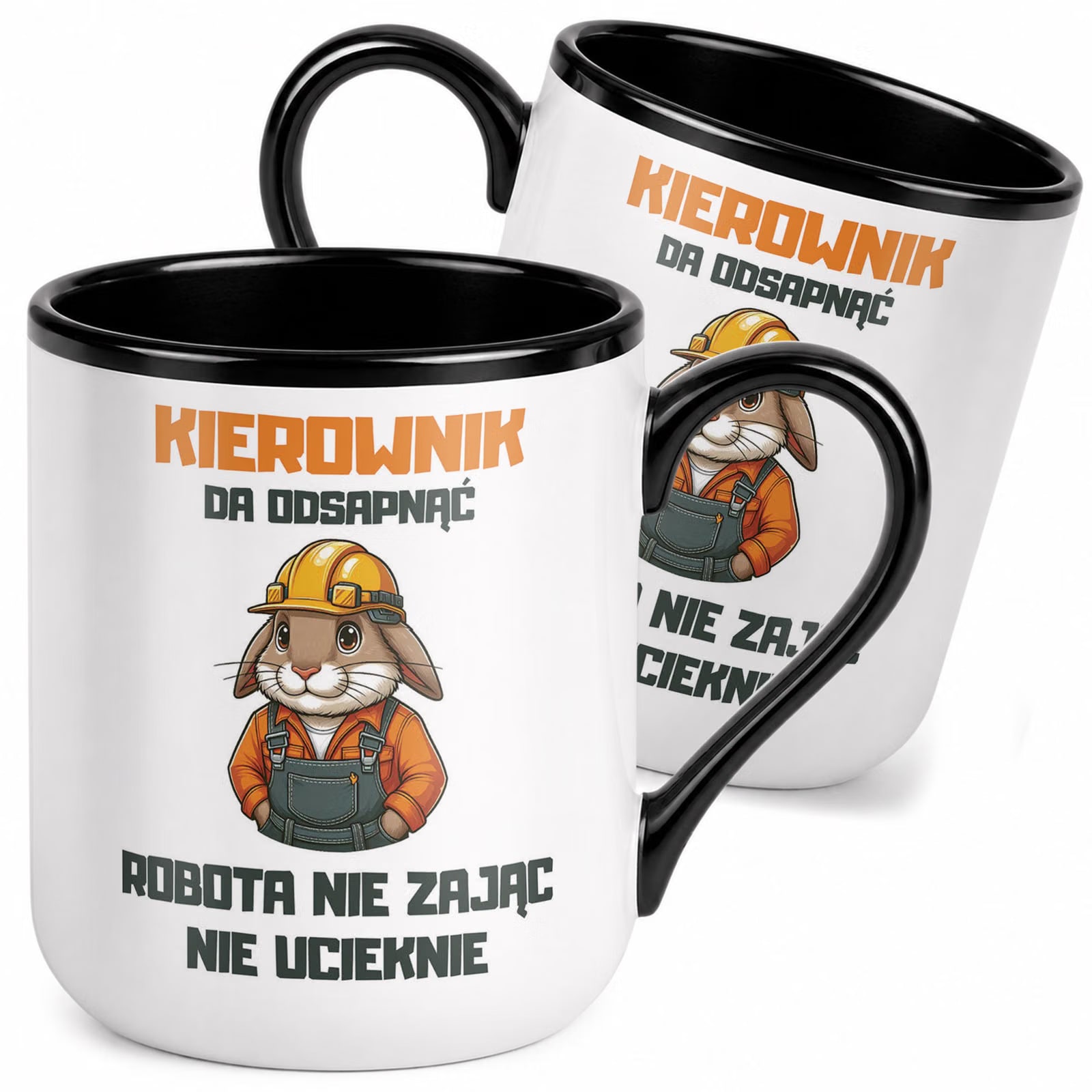 Kubek z nadrukiem Premium Czarny Dla Kierownika Upominek Prezent