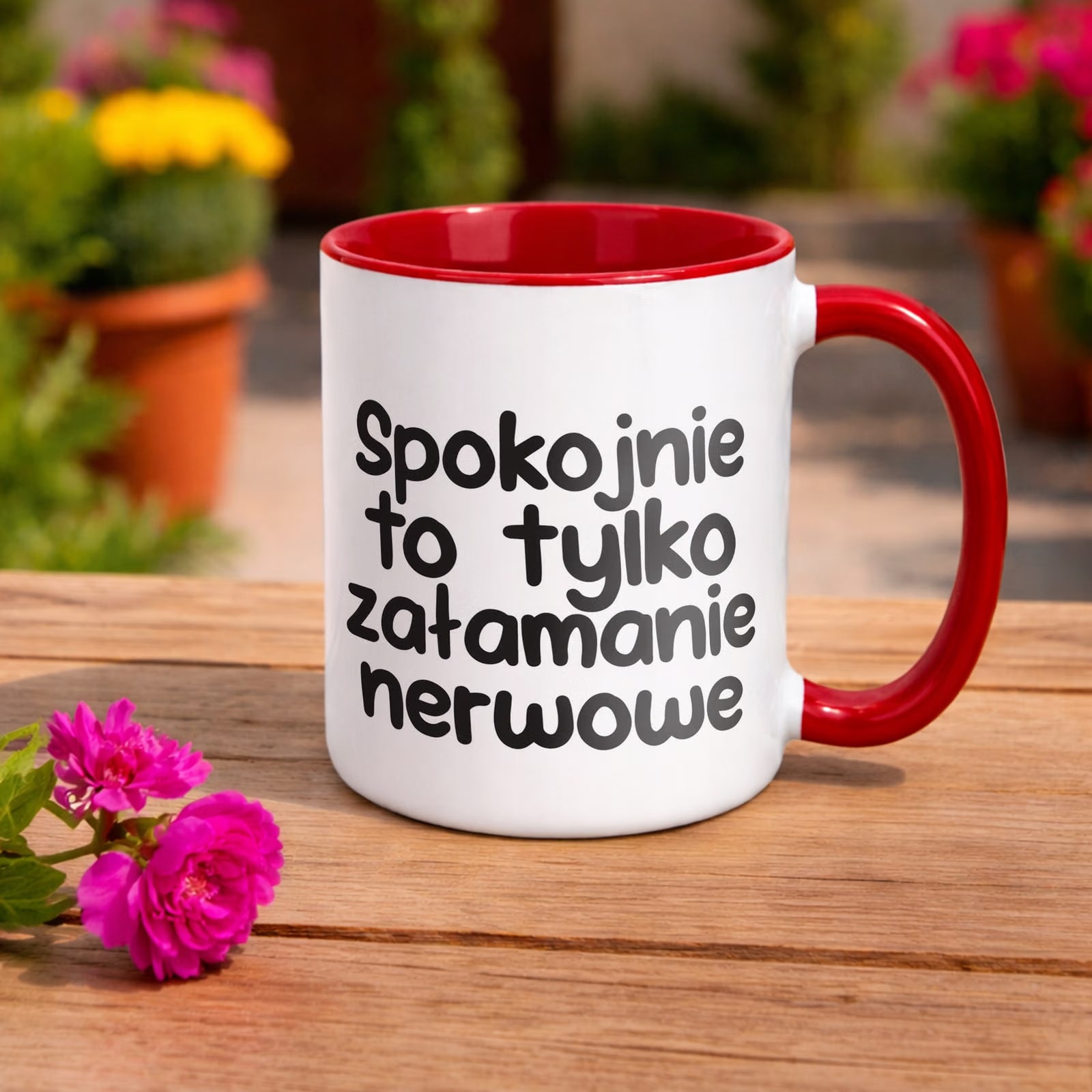 Kubek Czerwony Spokojnie To Tylko Załamanie Nerwowe Zabawny Prezent