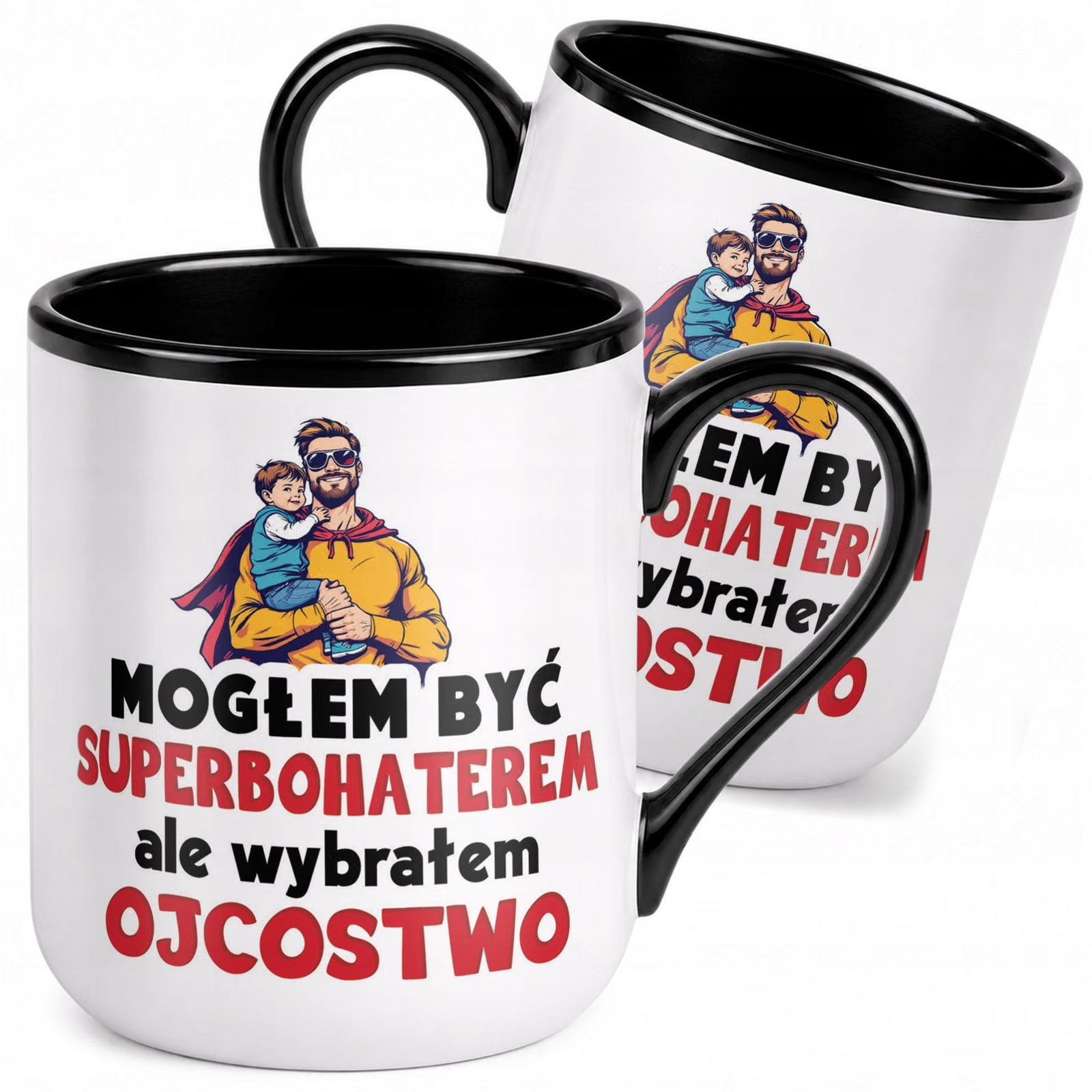 Kubek z nadrukiem Premium Czarny Dla Taty Dzień Ojca Upominek Prezent