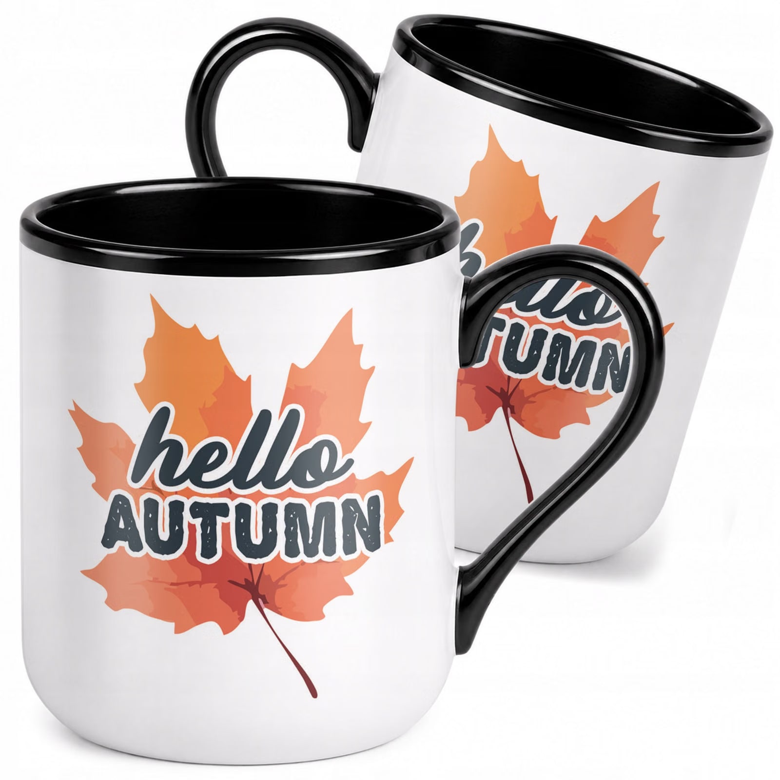 Kubek z nadrukiem Premium Czarny Jesień Halloween Upominek Prezent