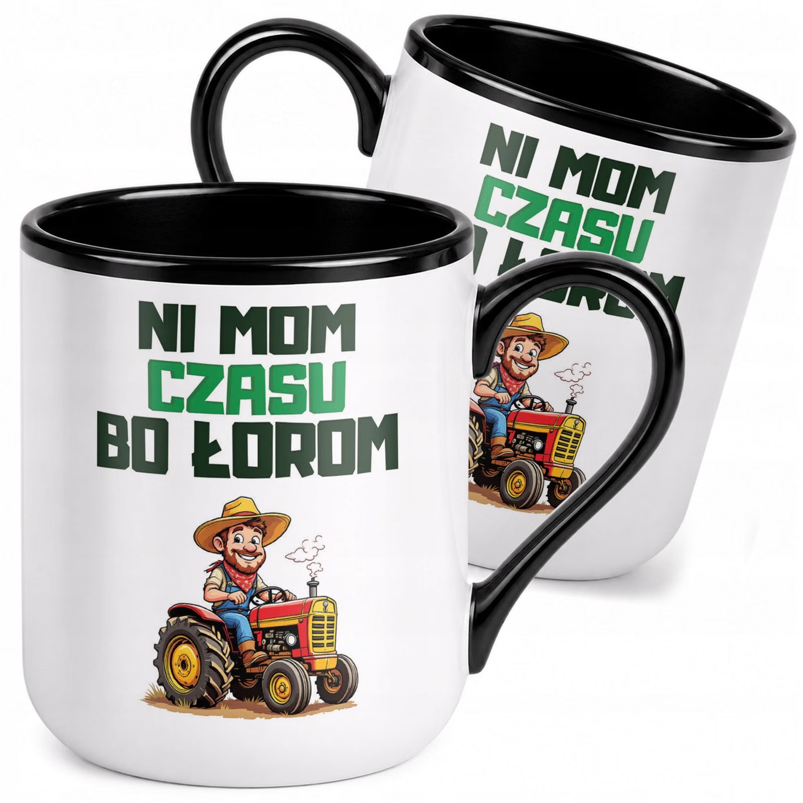 Kubek z nadrukiem Premium Czarny Dla Rolnika Gospodarza Upominek Prezent