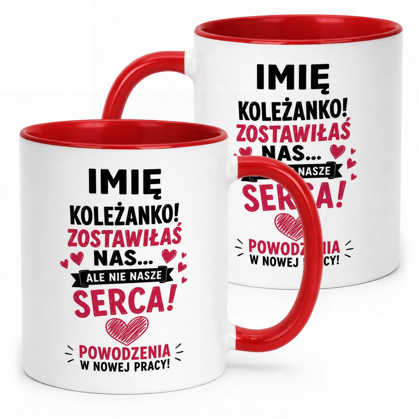 Kubek Czerwony Personalizowany z Nadrukiem Pożegnanie Odejście z Pracy