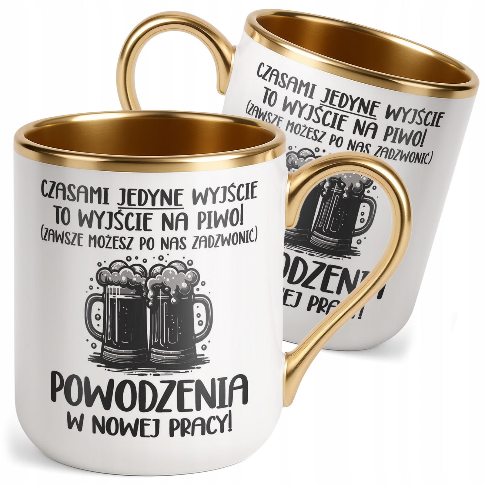 Kubek Premium Złoty Na Pożegnanie Odejście z Pracy Zabawny Prezent