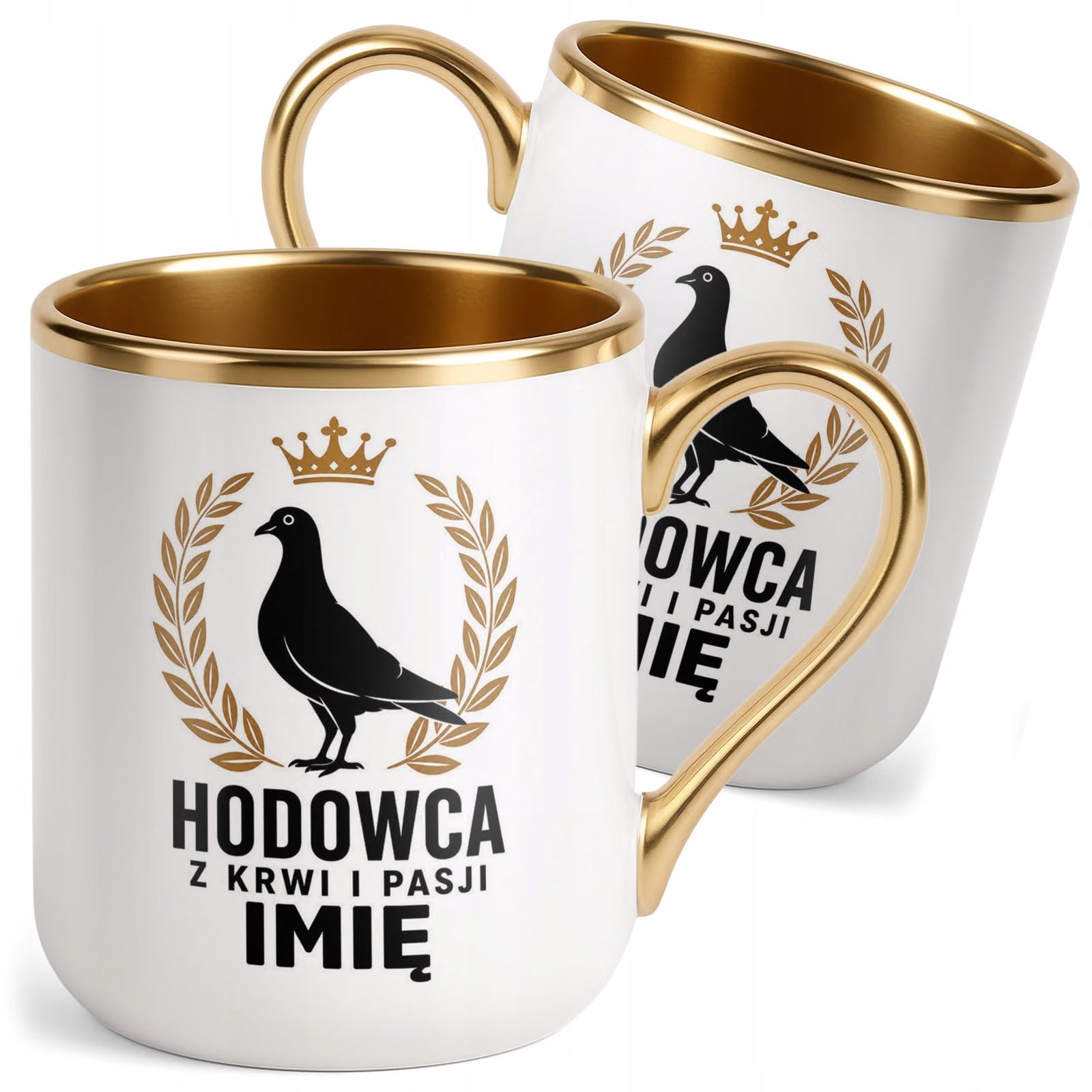 Kubek Personalizowany z nadrukiem Premium Złoty Dla Gołębiarza Prezent
