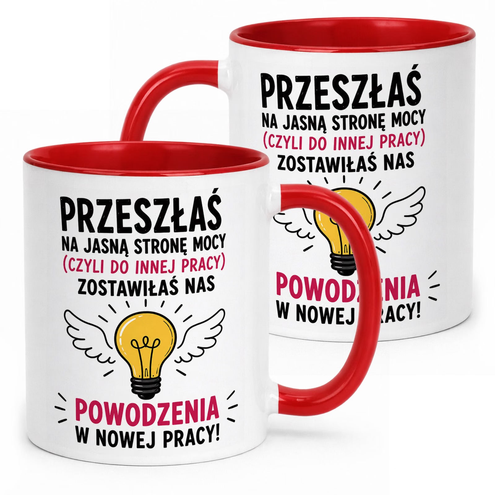 Kubek Czerwony z nadrukiem Pożegnanie Odejście z Pracy Dla Koleżanki