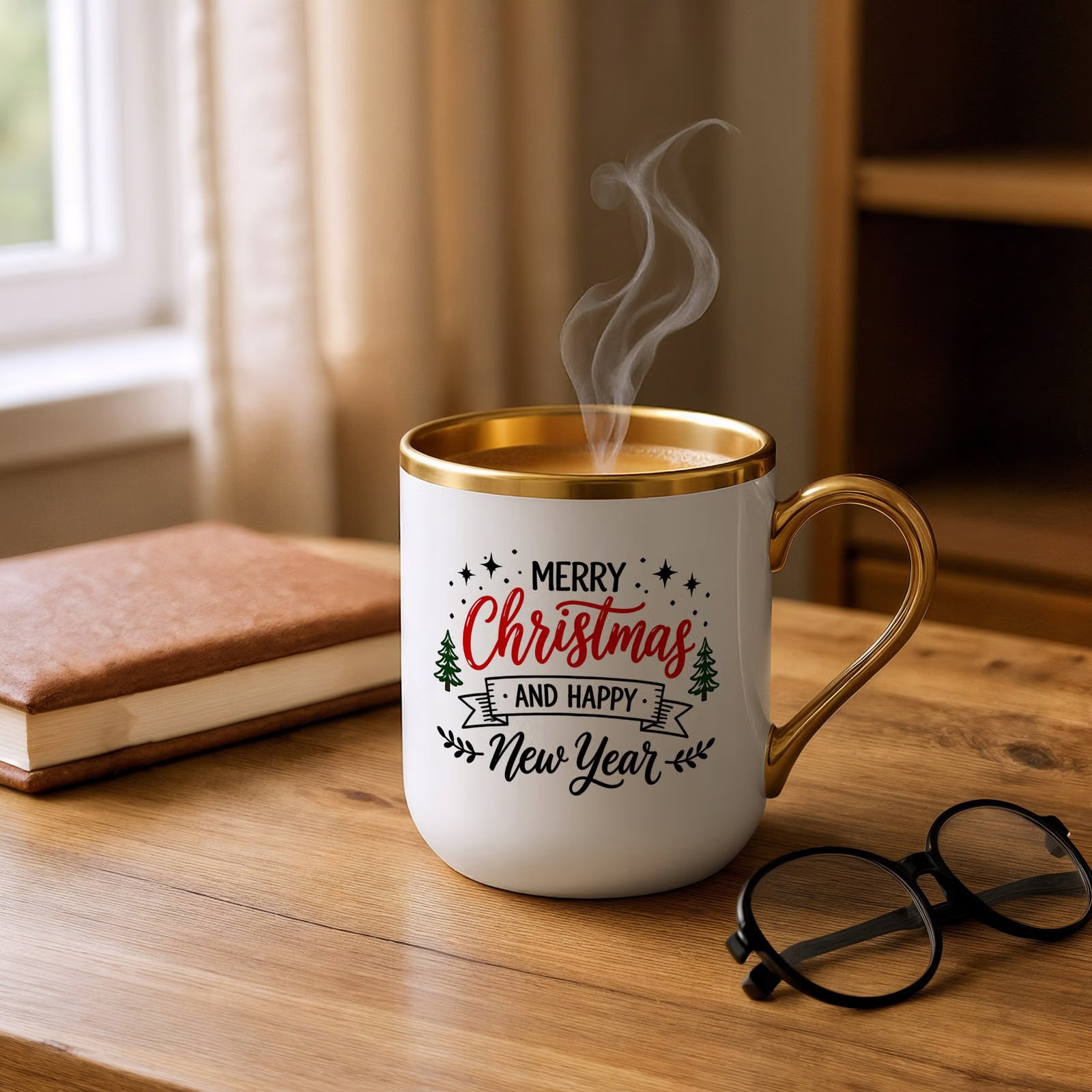 Kubek Premium Złoty Boże Narodzenie Mikołajki Merry Christmas Prezent