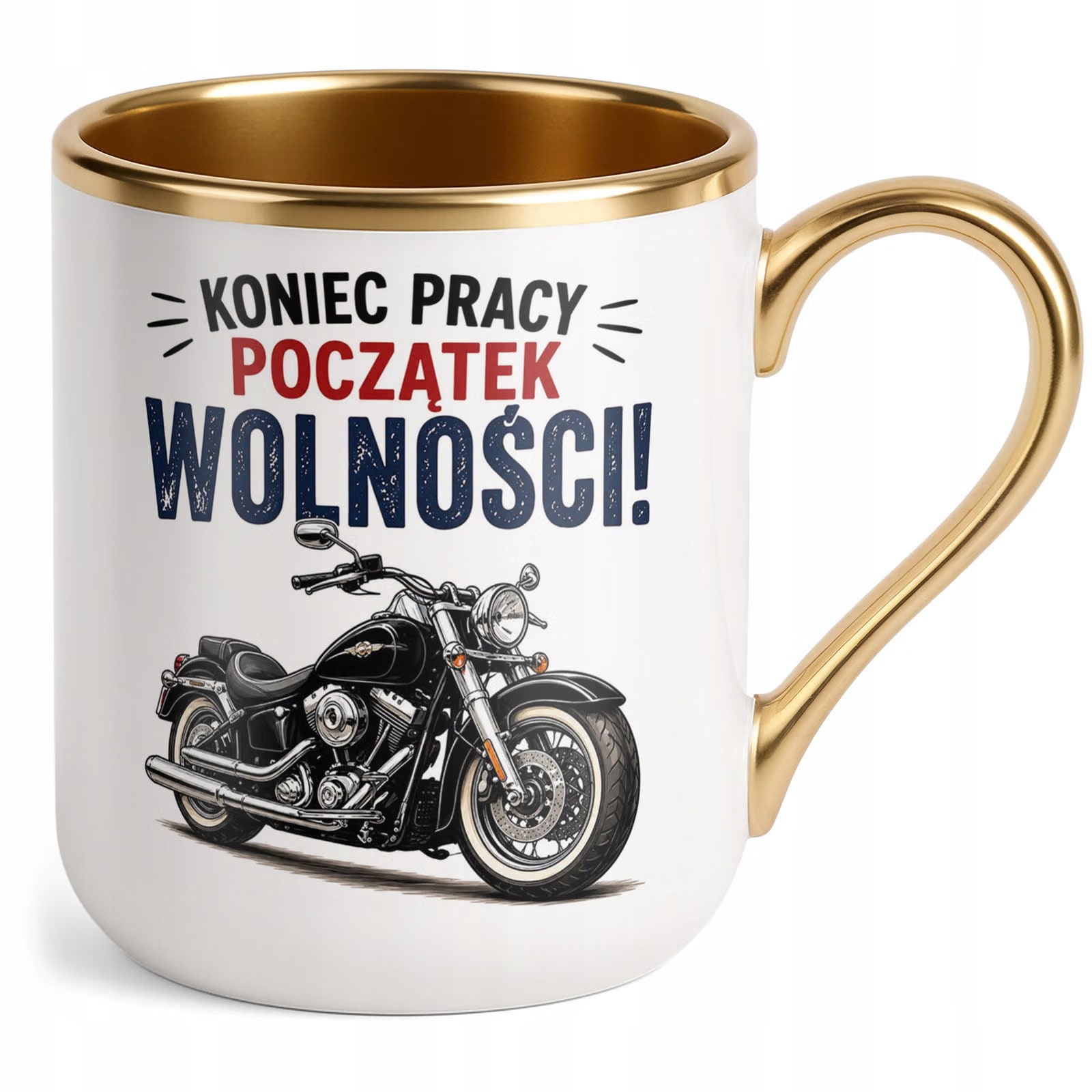 Kubek z nadrukiem Premium Złoty Emerytura Dla Emeryta Prezent