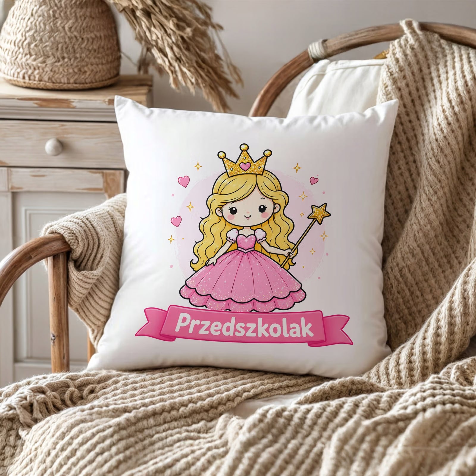 Poduszka Jasiek z nadrukiem 38x38cm Przedszkolak Dla Dzieci Prezent