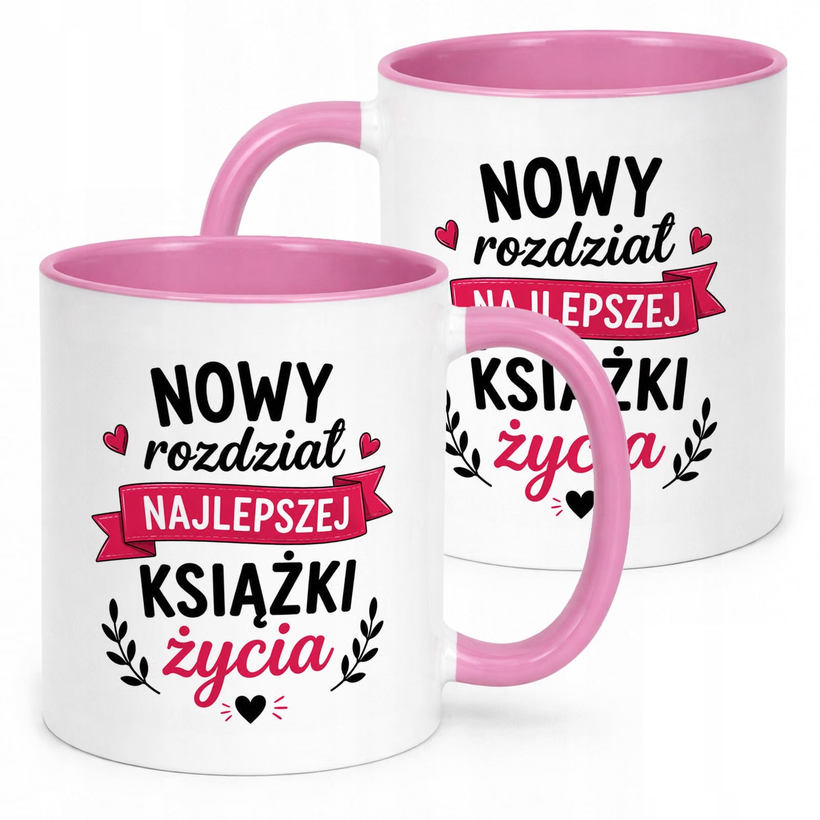 Kubek Różowy z nadrukiem Emerytura Dla Emerytki Upominek Prezent