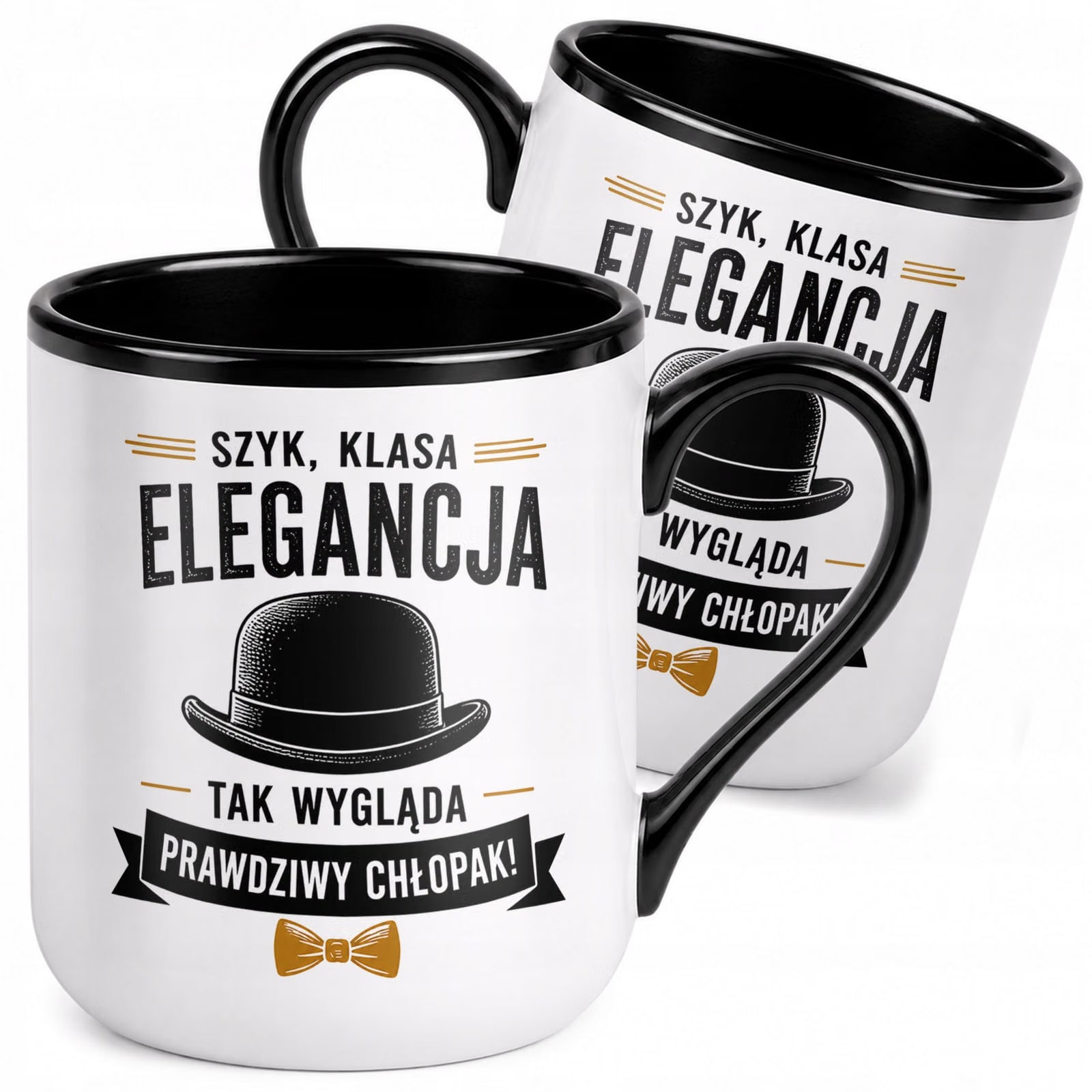 Kubek z nadrukiem Premium Czarny Dzień Chłopaka Dla Mężczyzny Prezent
