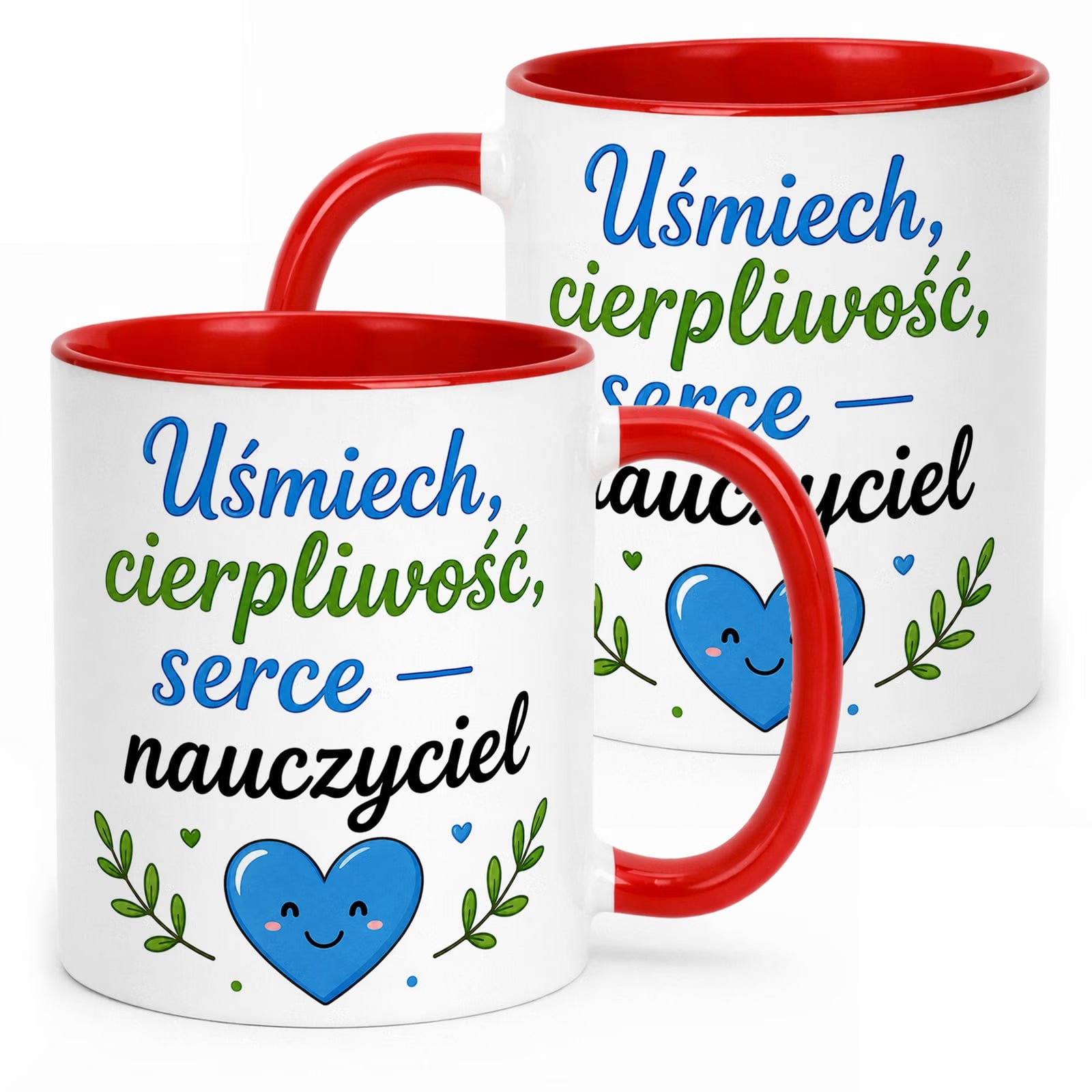 Kubek Czerwony Dzień Nauczyciela Dla Nauczyciela Prezent Upominek