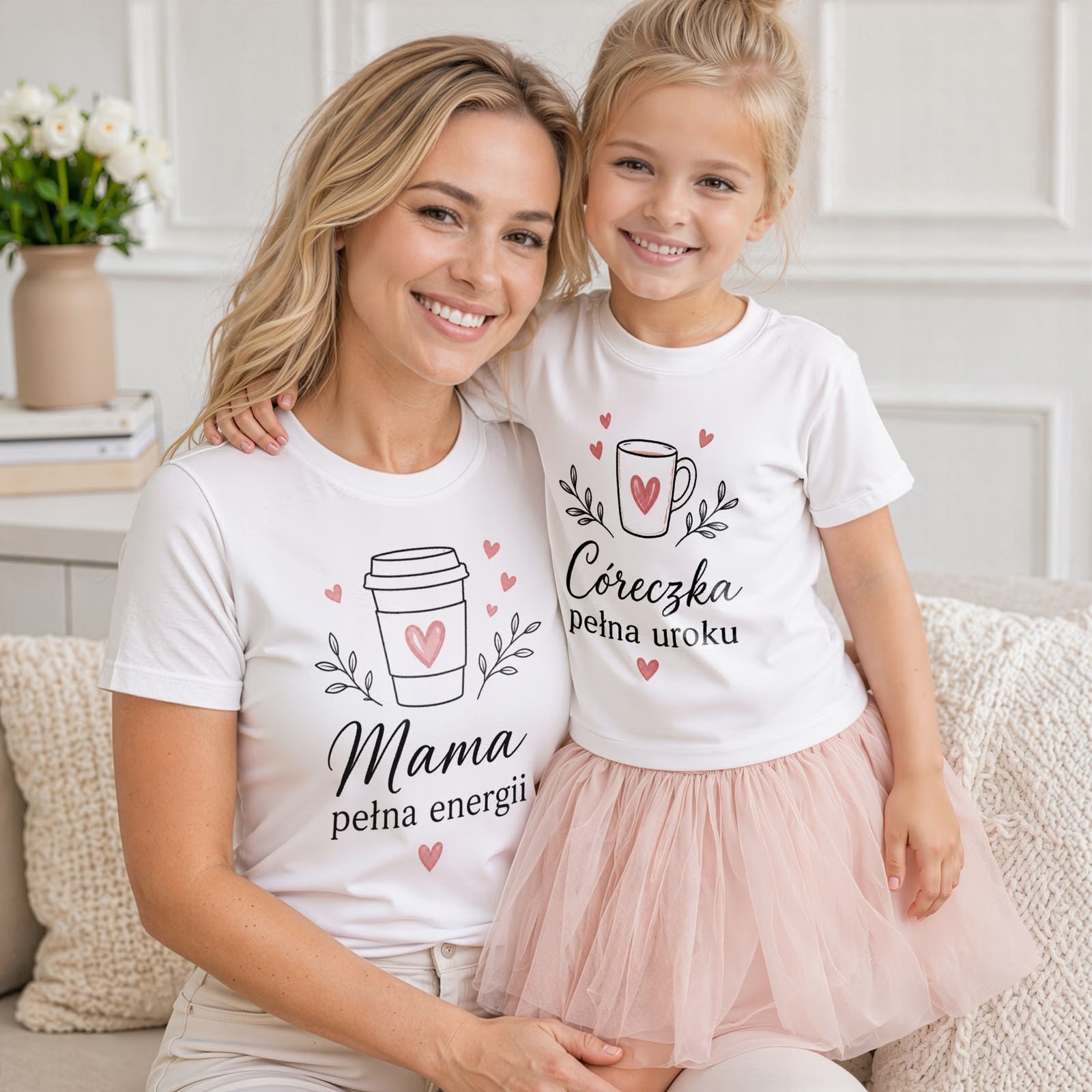 Komplet koszulek mama córka prezent na Dzień Matki zestaw rodzinny super
