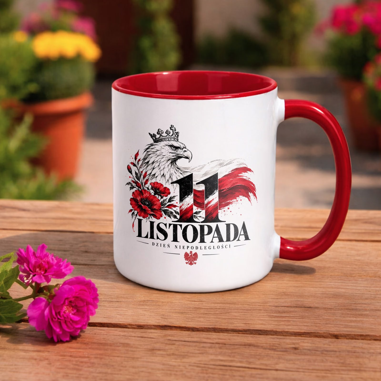 Kubek Czerwony z Nadrukiem Patriotyczny Święto Niepodległości Polska
