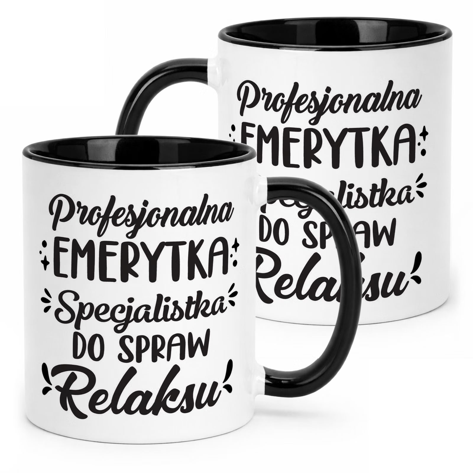 Kubek Czarny z okazji Emerytury Dla Emerytki Prezent Upominek