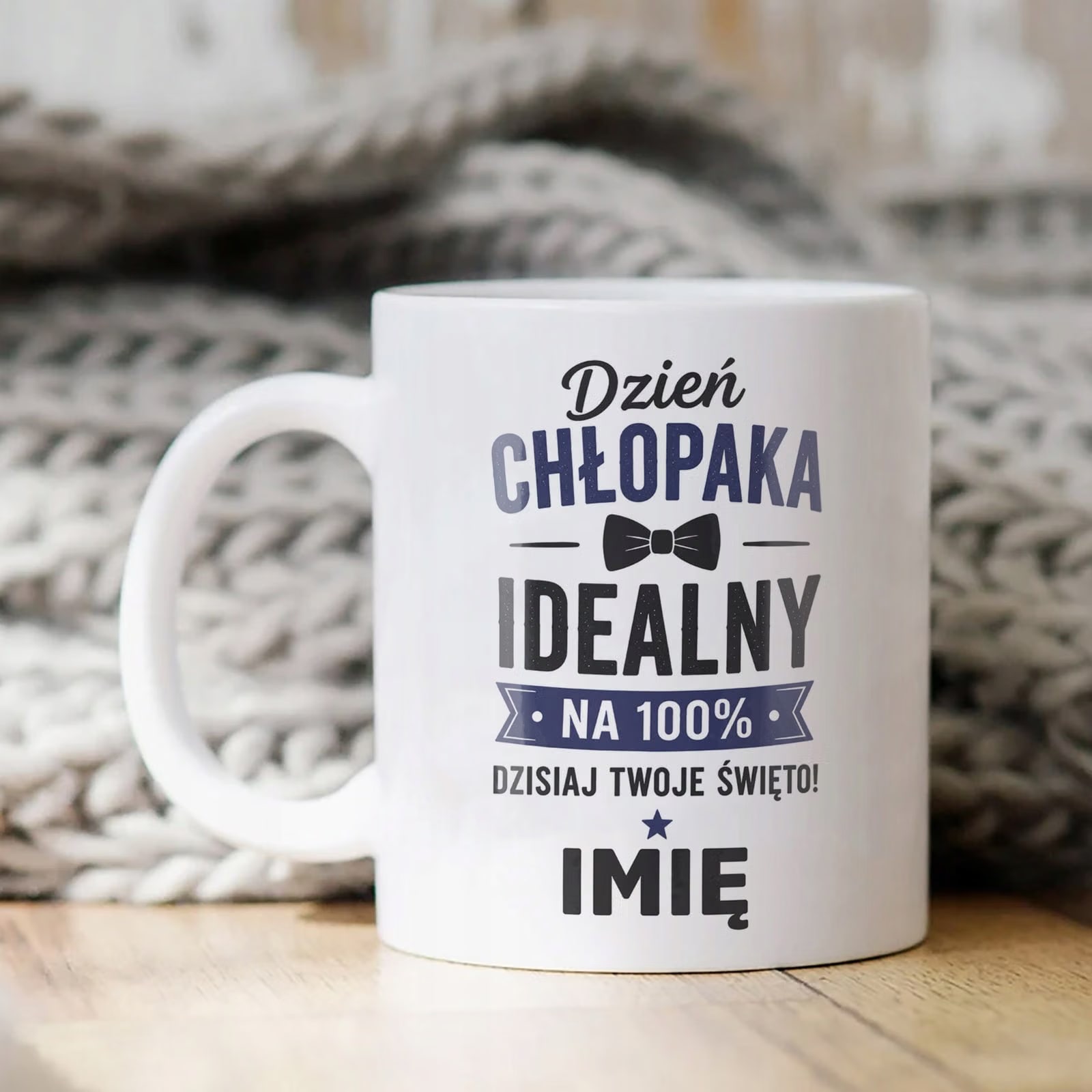 Biały Kubek personalizowany z nadrukiem Dzień Chłopaka Dla Mężczyzny