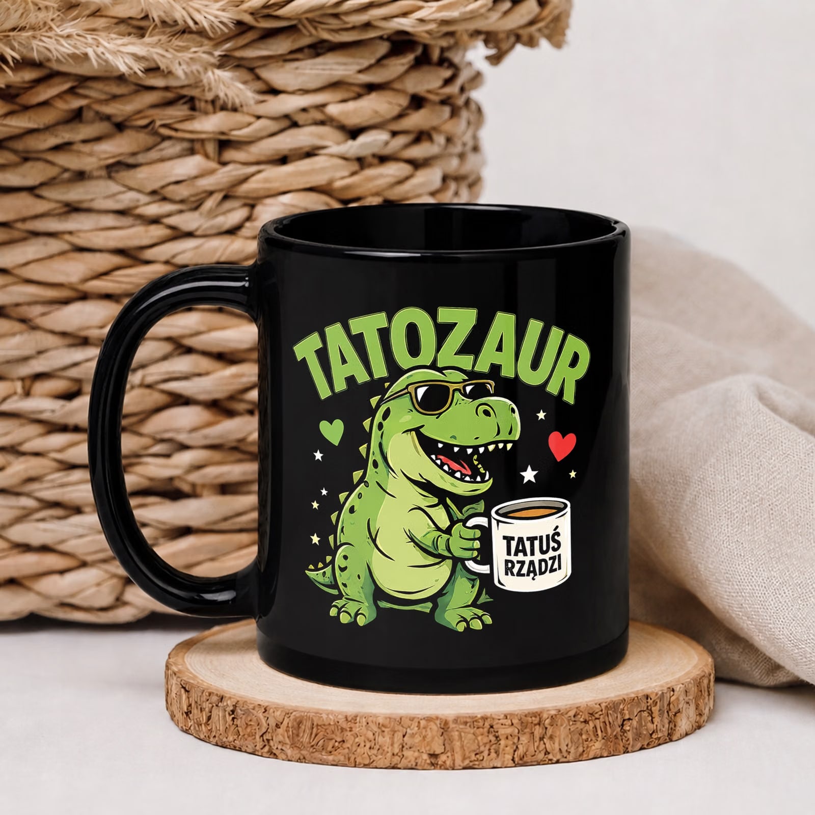 Kubek czarny dla taty prezent na Dzień Ojca upominek od serca dla taty