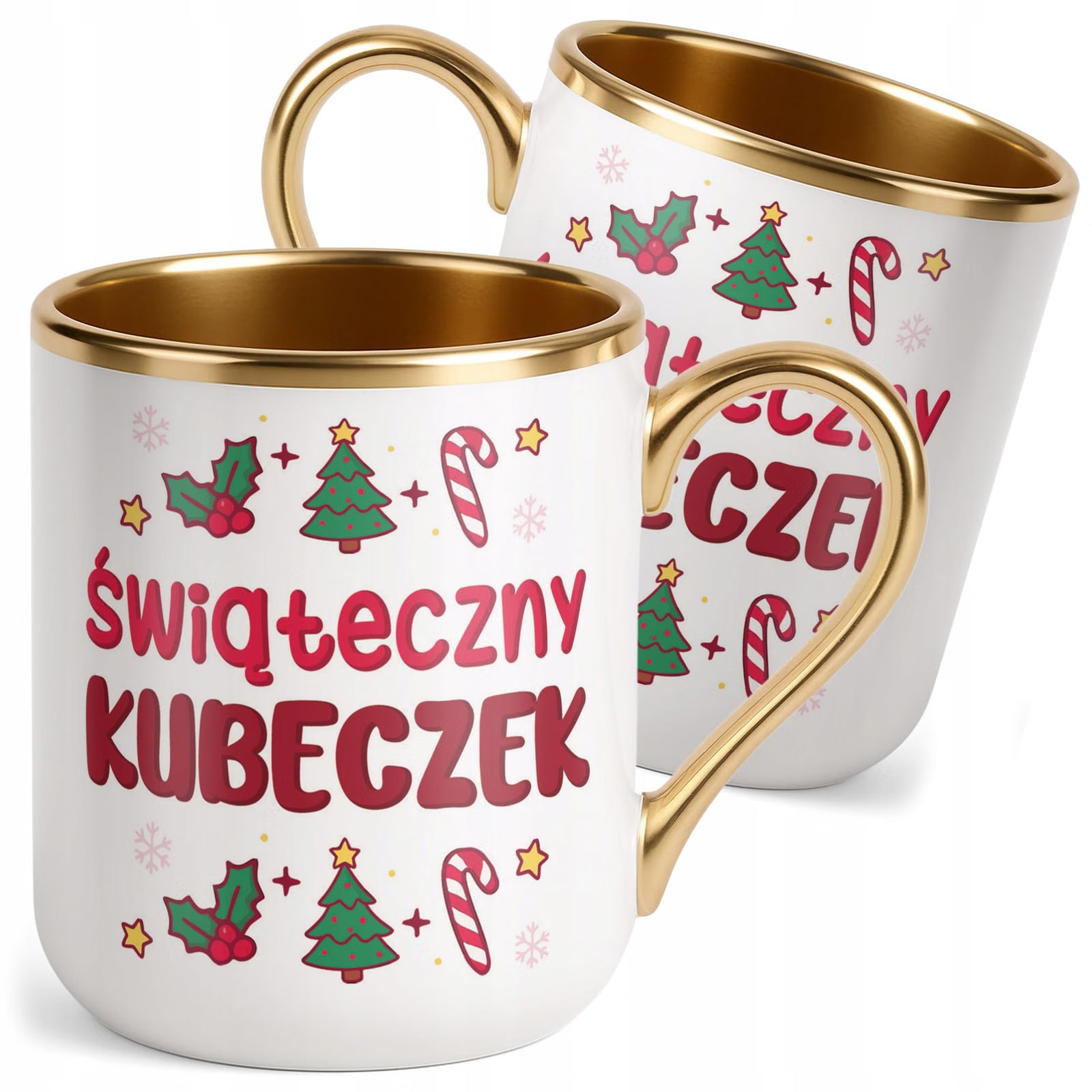 Kubek Premium Złoty Boże Narodzenie Świąteczny Kubeczek Prezent
