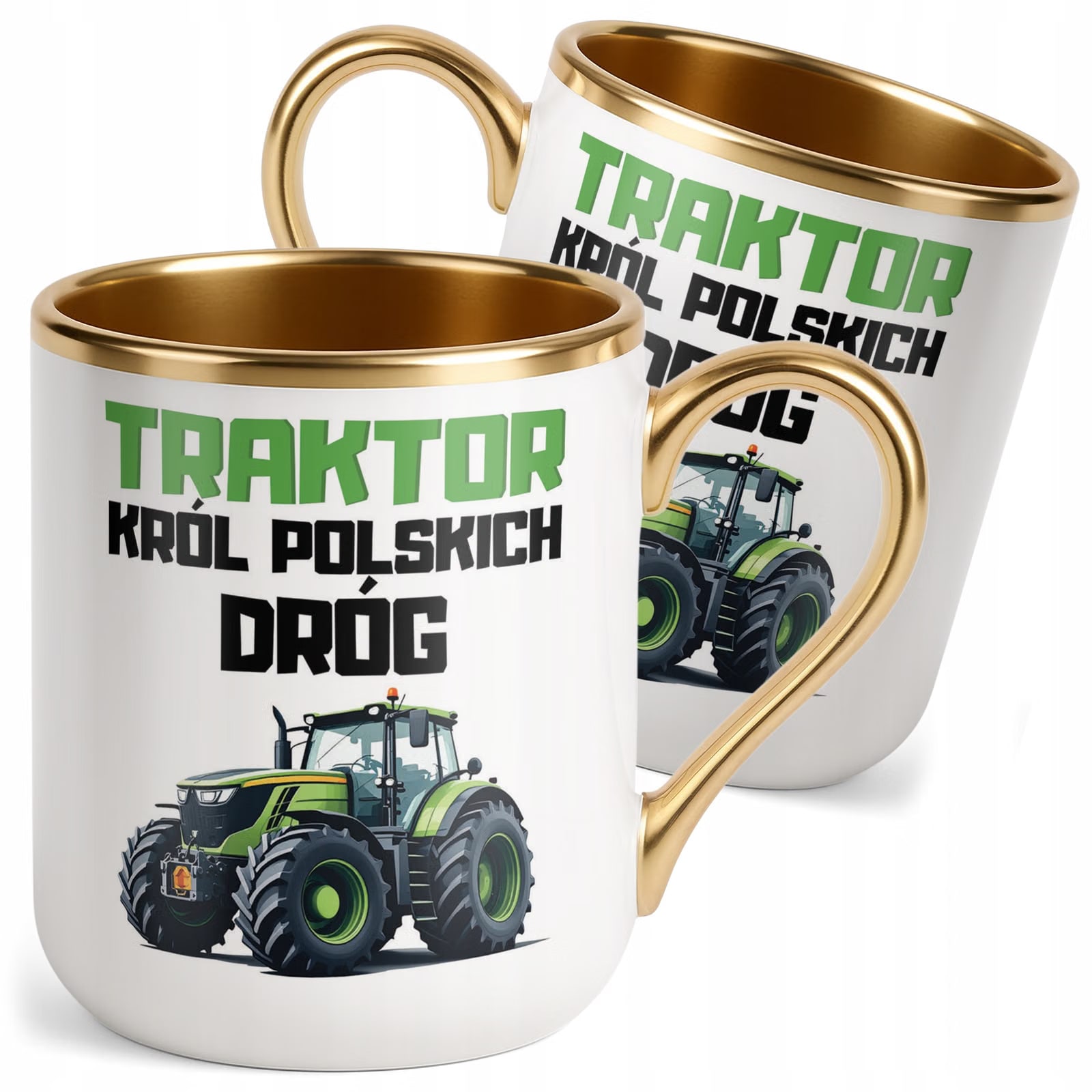 Kubek Premium Złoty Rolnik Dla Rolnika Traktor Zabawny Prezent