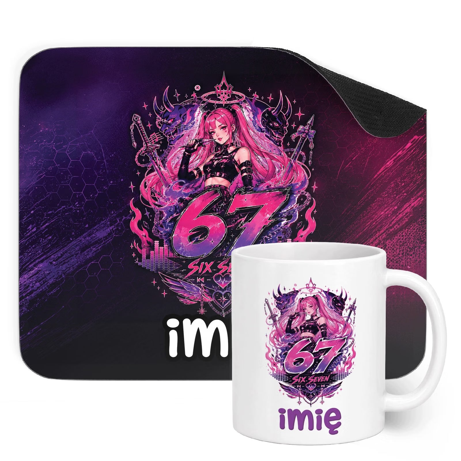 Zestaw personalizowany Kubek Podkładka pod mysz Łowczynie Kpop 67